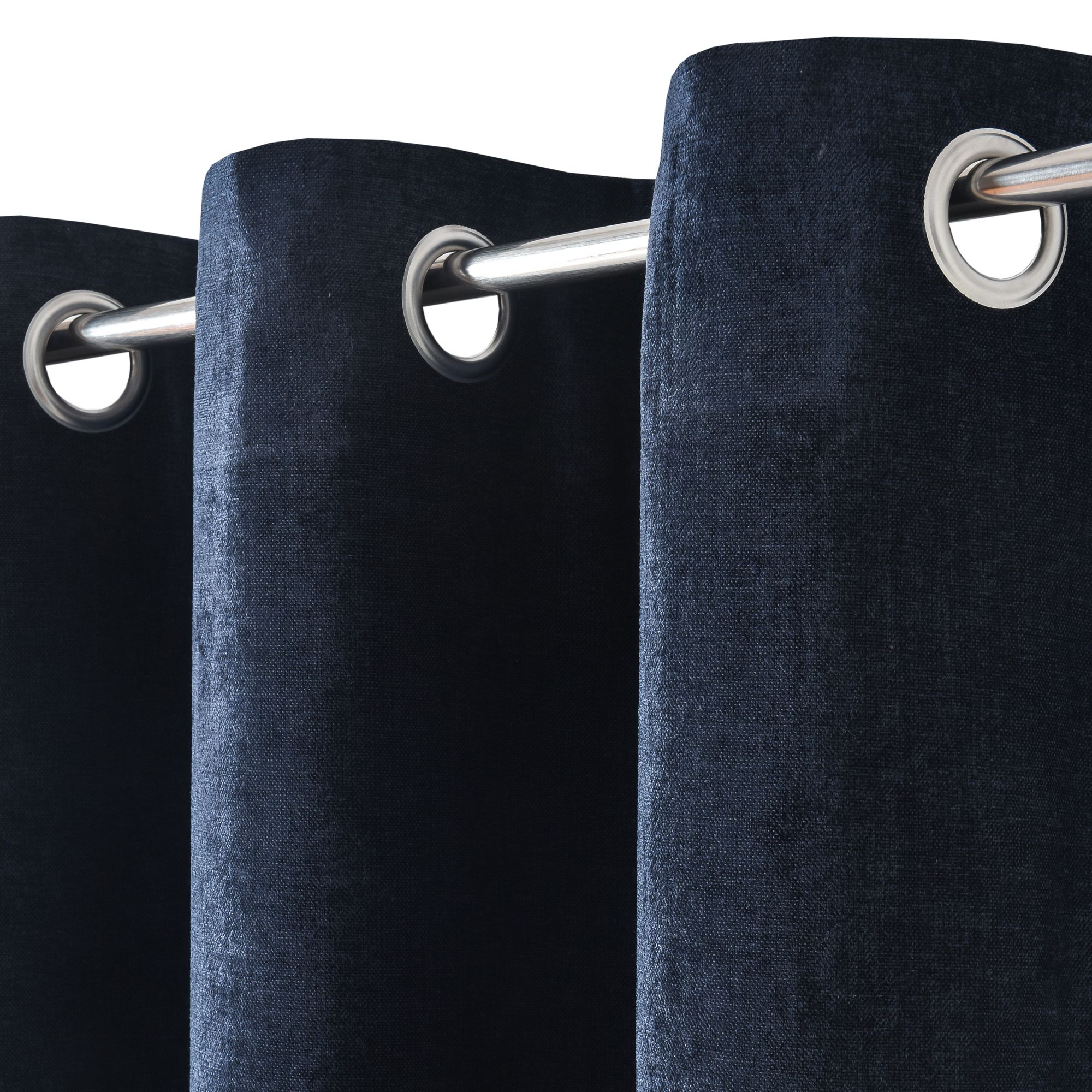 Arntzen Navy Plain woven Lined Eyelet Curtain (W)117cm (L)137cm, Pair