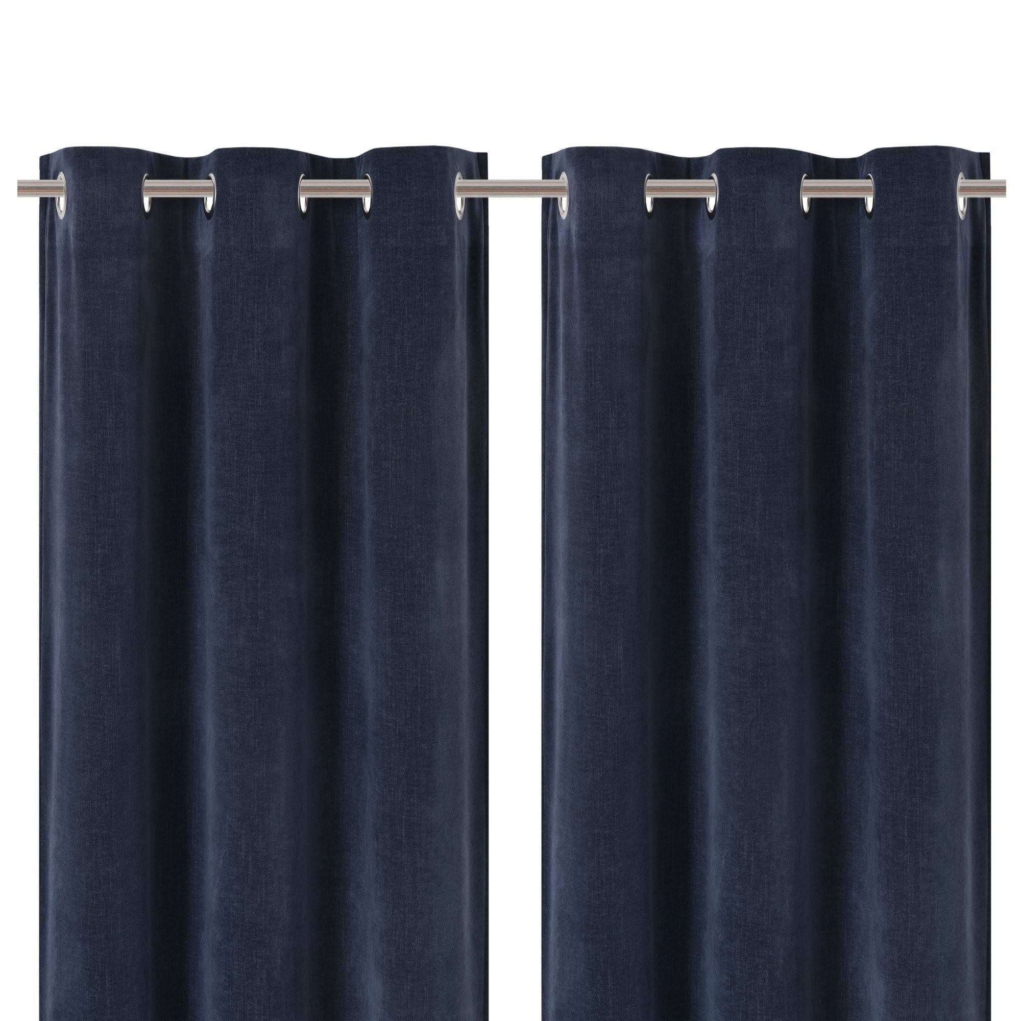 Arntzen Navy Plain woven Lined Eyelet Curtain (W)117cm (L)137cm, Pair