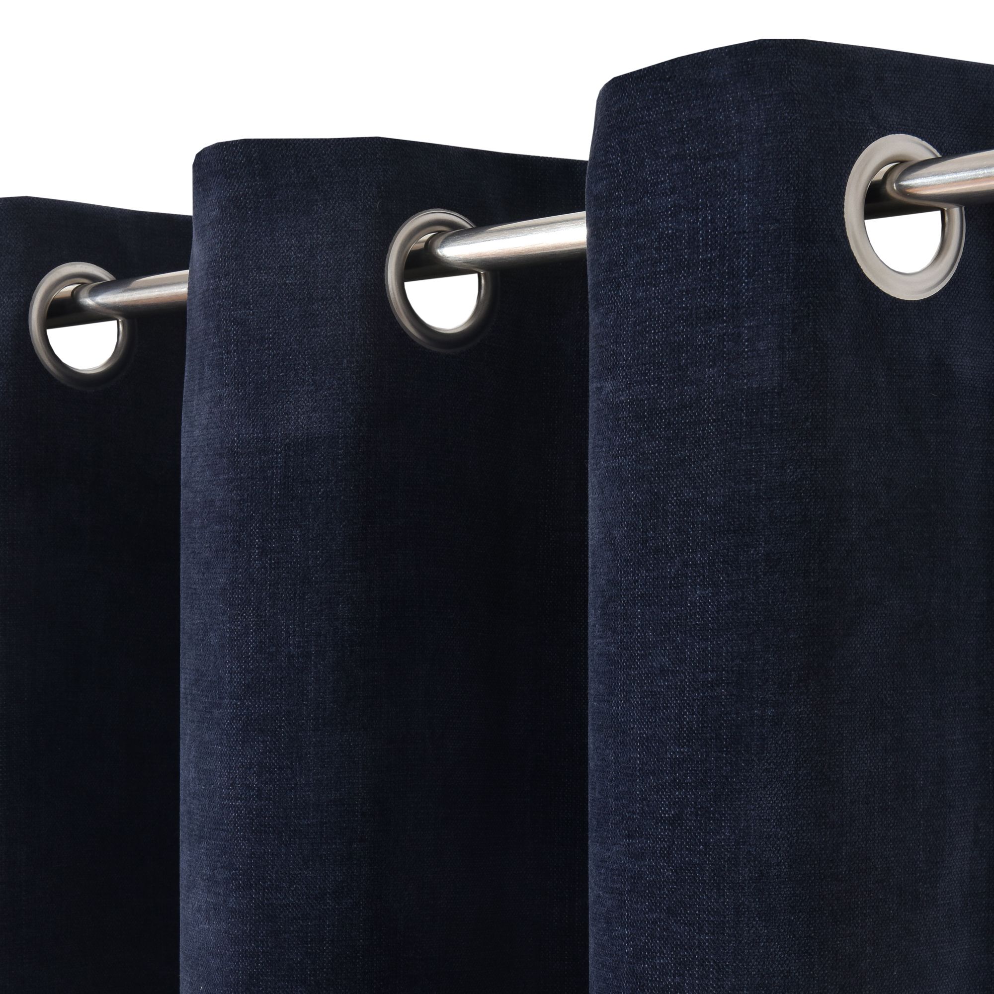 Arntzen Navy Plain woven Lined Eyelet Curtain (W)167cm (L)183cm, Pair