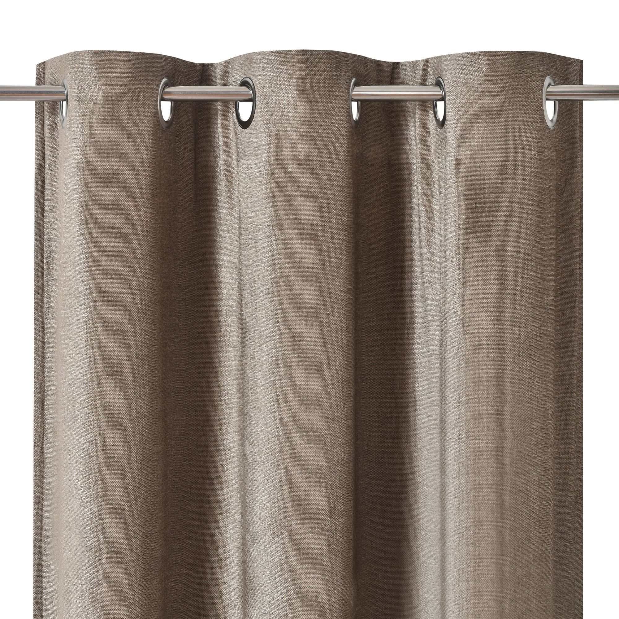 Arntzen Taupe Plain woven Lined Eyelet Curtain (W)167cm (L)183cm, Pair