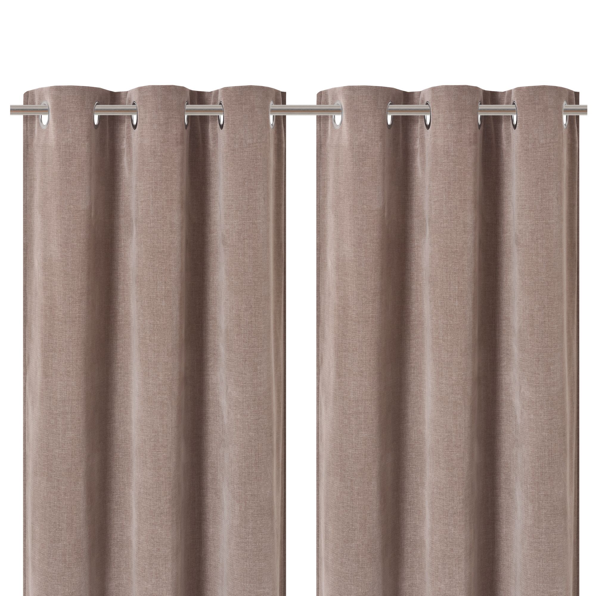 Arntzen Taupe Plain woven Lined Eyelet Curtain (W)228cm (L)228cm, Pair