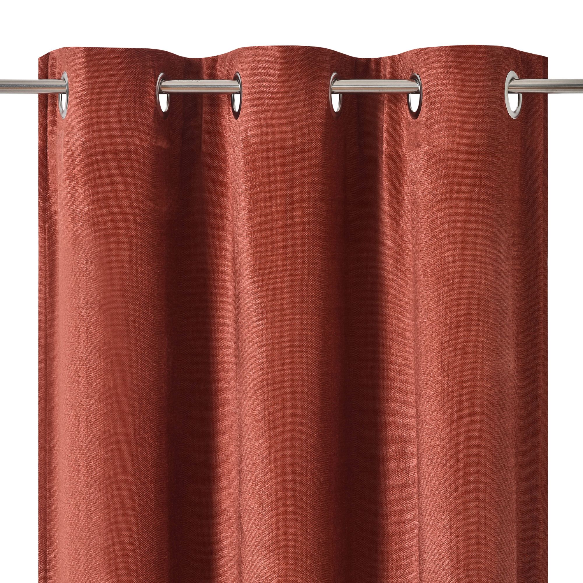 Arntzen Terracotta Plain woven Lined Eyelet Curtain (W)228cm (L)228cm, Pair