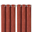 Arntzen Terracotta Plain woven Lined Eyelet Curtain (W)228cm (L)228cm, Pair