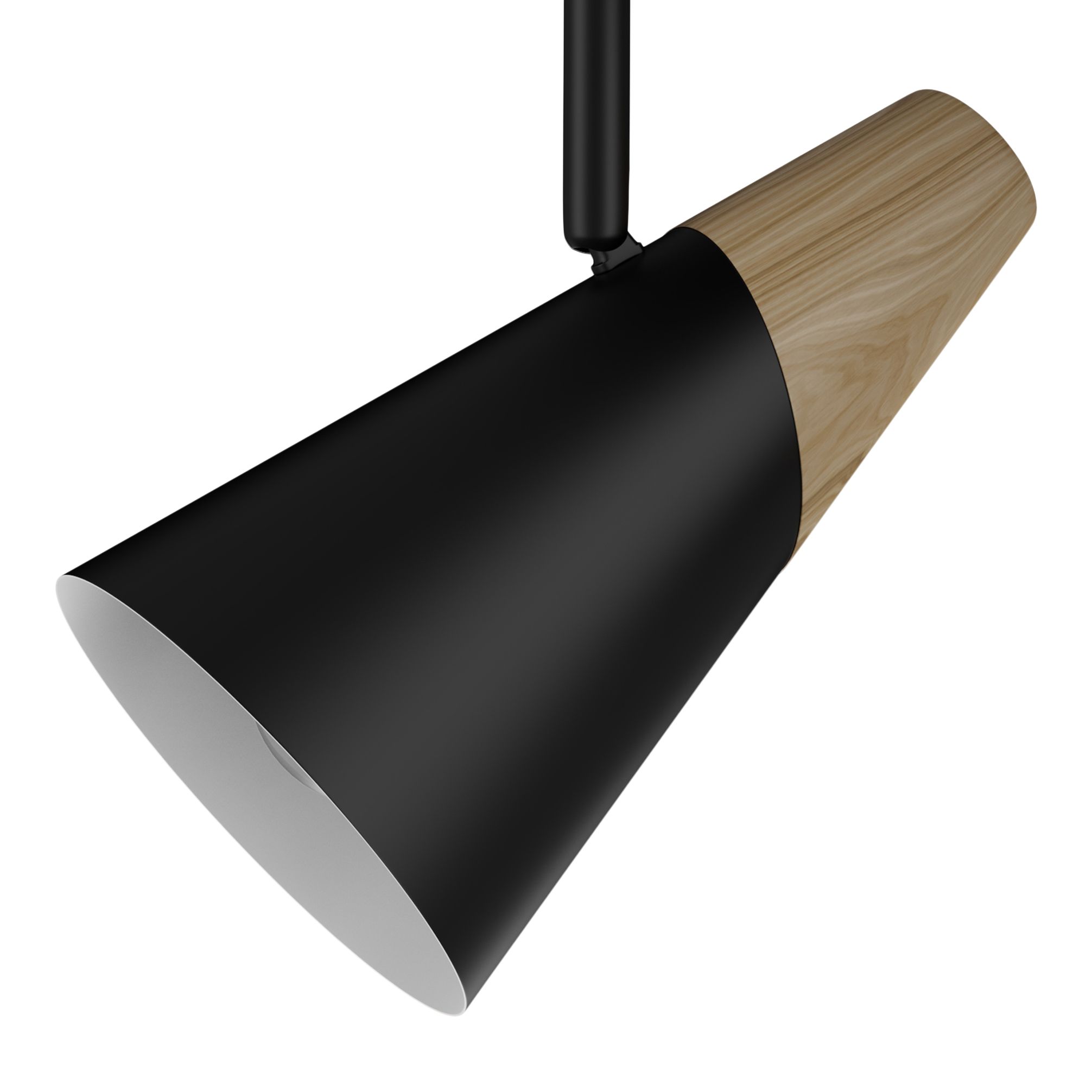 Arraqis Plate Matt Black Wood effect 3 Light Spotlight