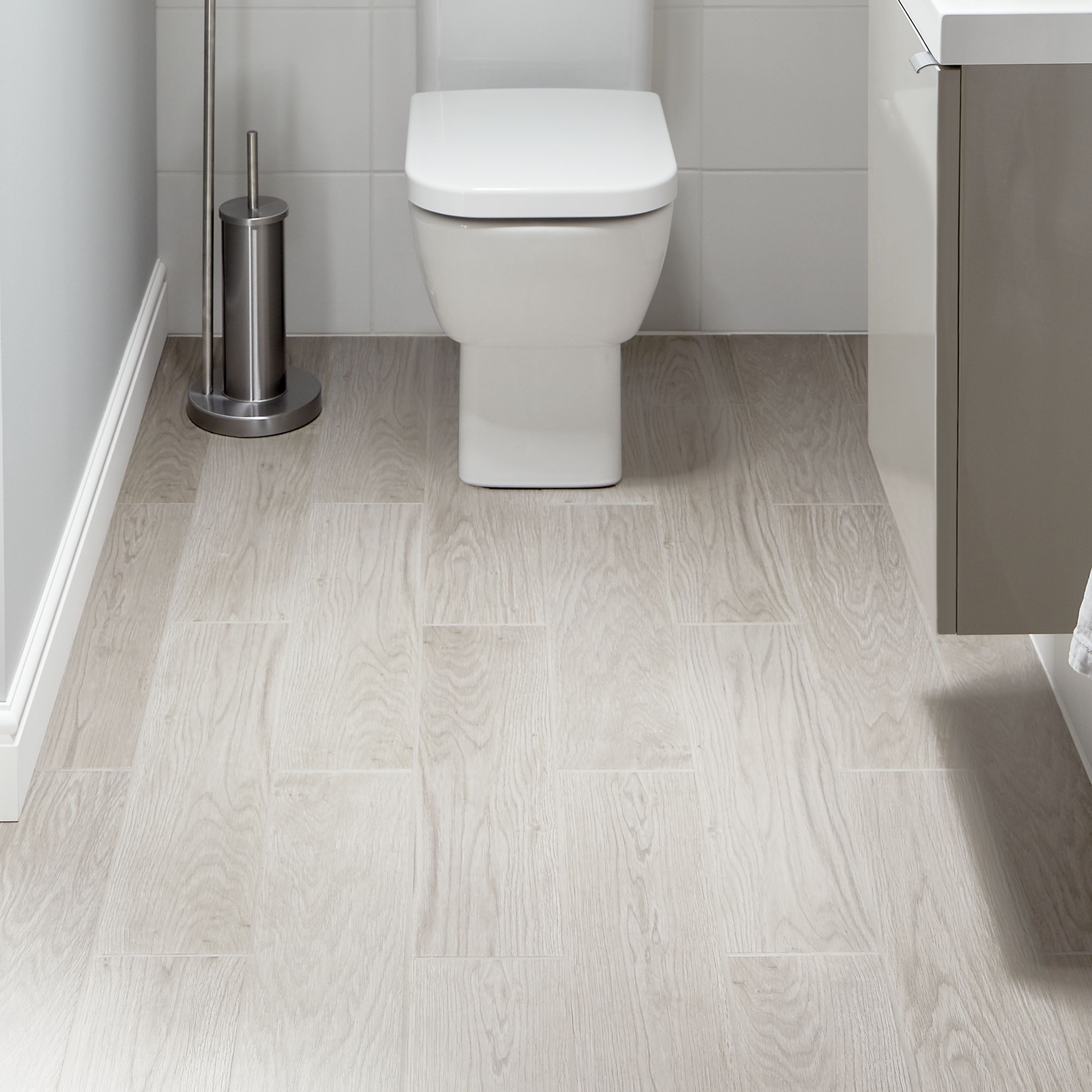 Arrezo Grey Matt Wood effect Porcelain Wall floor Tile Pack of