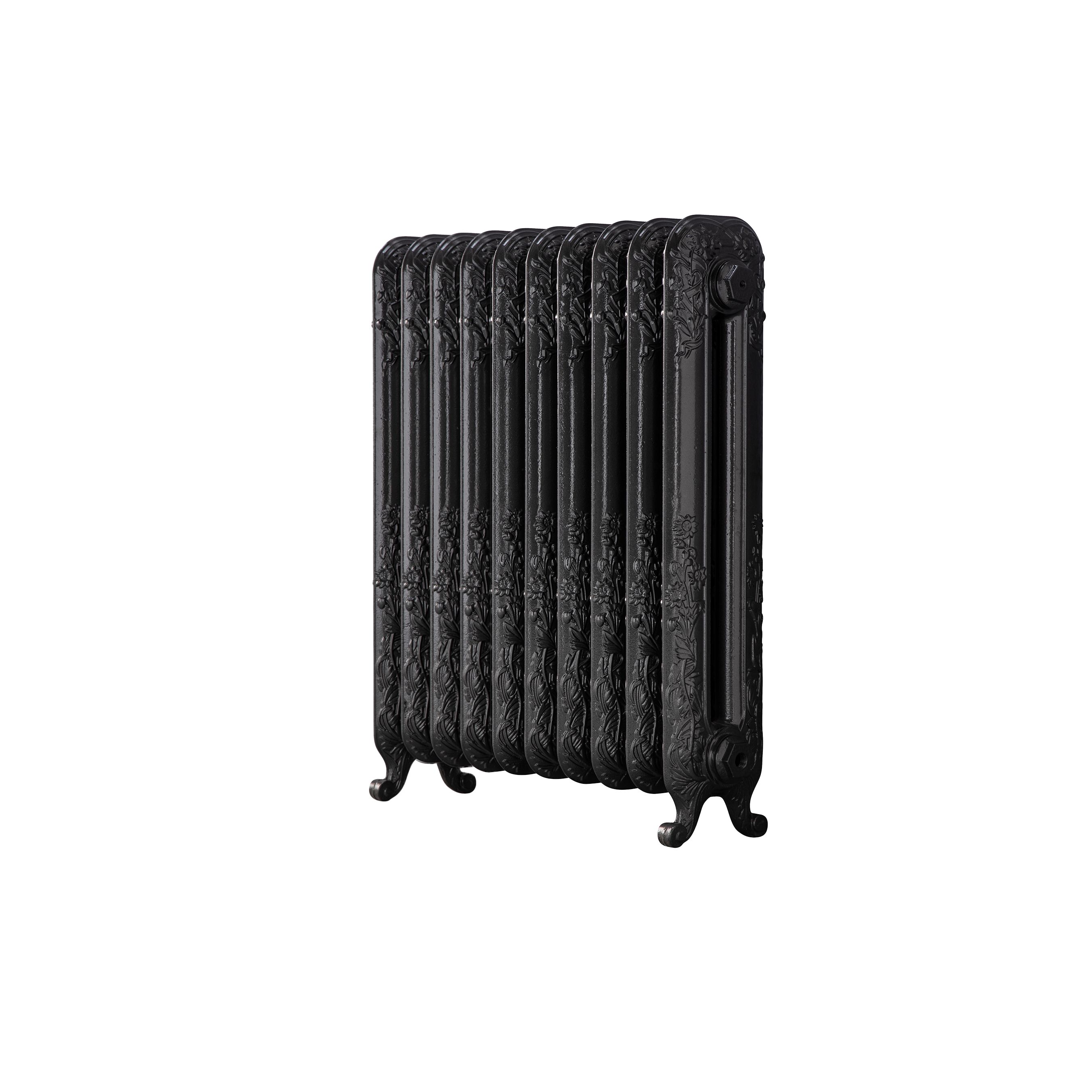 Arroll Daisy Cast iron Pewter 10 Column Radiator, (W)684mm x (H)794mm