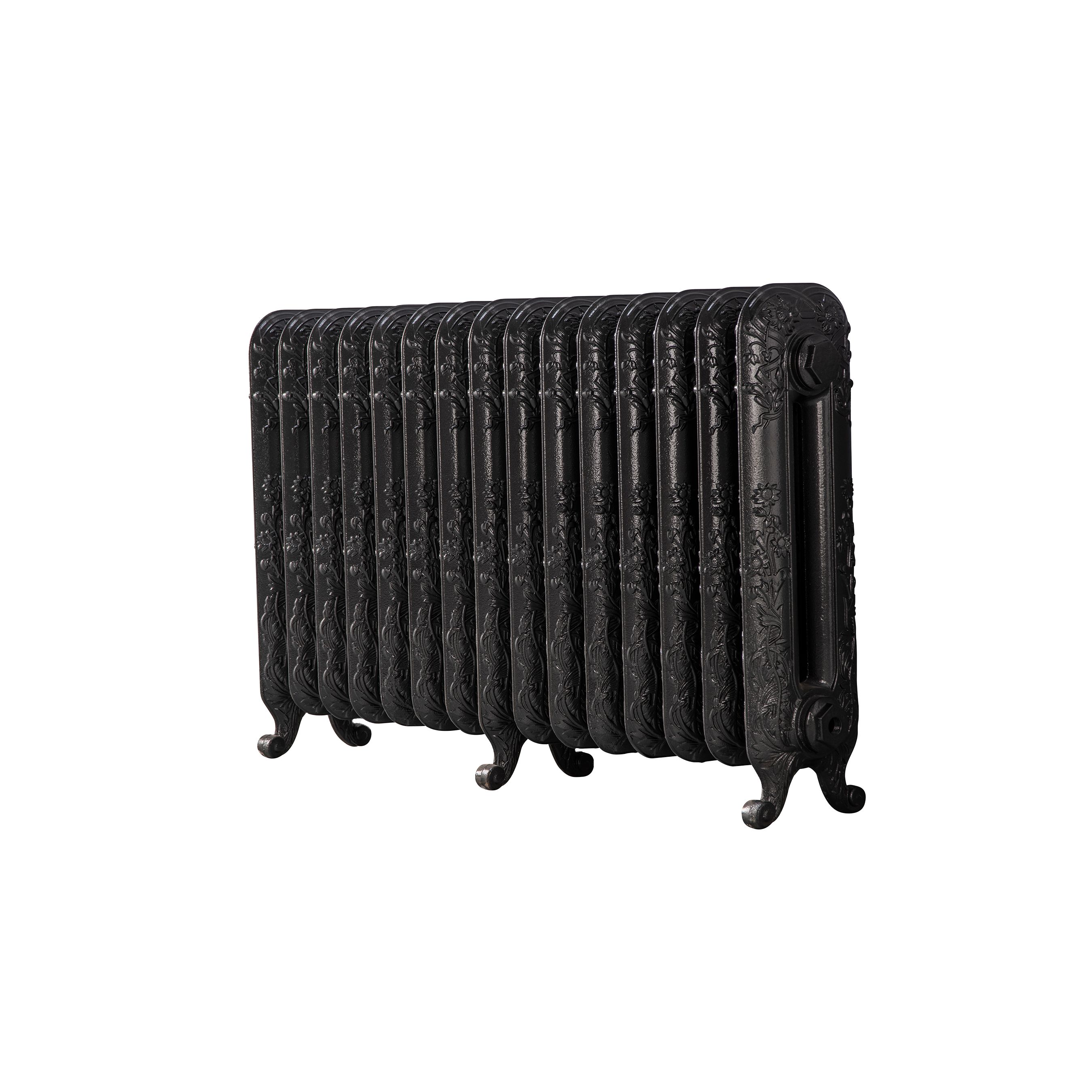 Arroll Daisy Cast iron Pewter 15 Column Radiator, (W)1009mm x (H)597mm