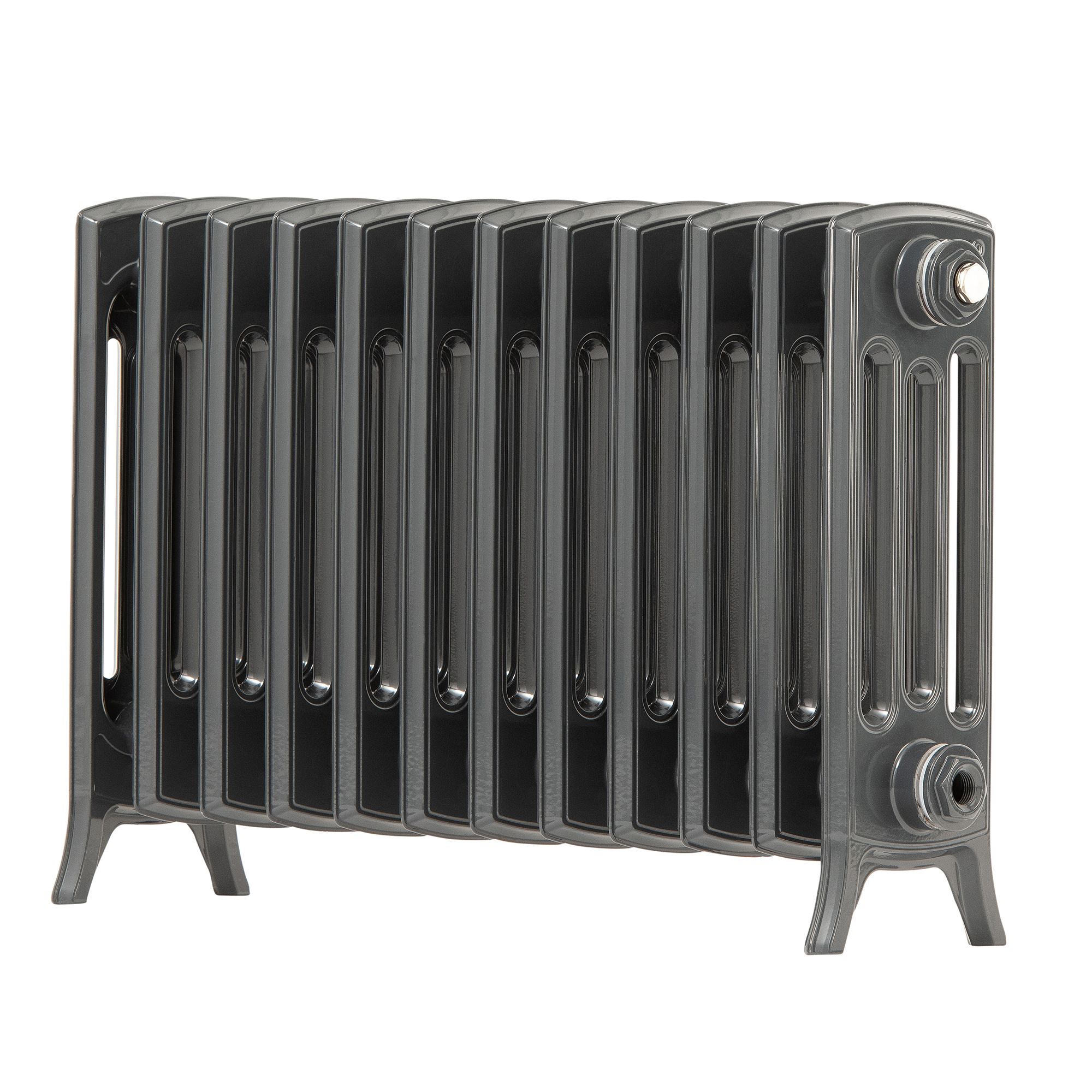 Arroll Edwardian Cast aluminium Anthracite Grey 12 Column Radiator, (W)728mm x (H)450mm