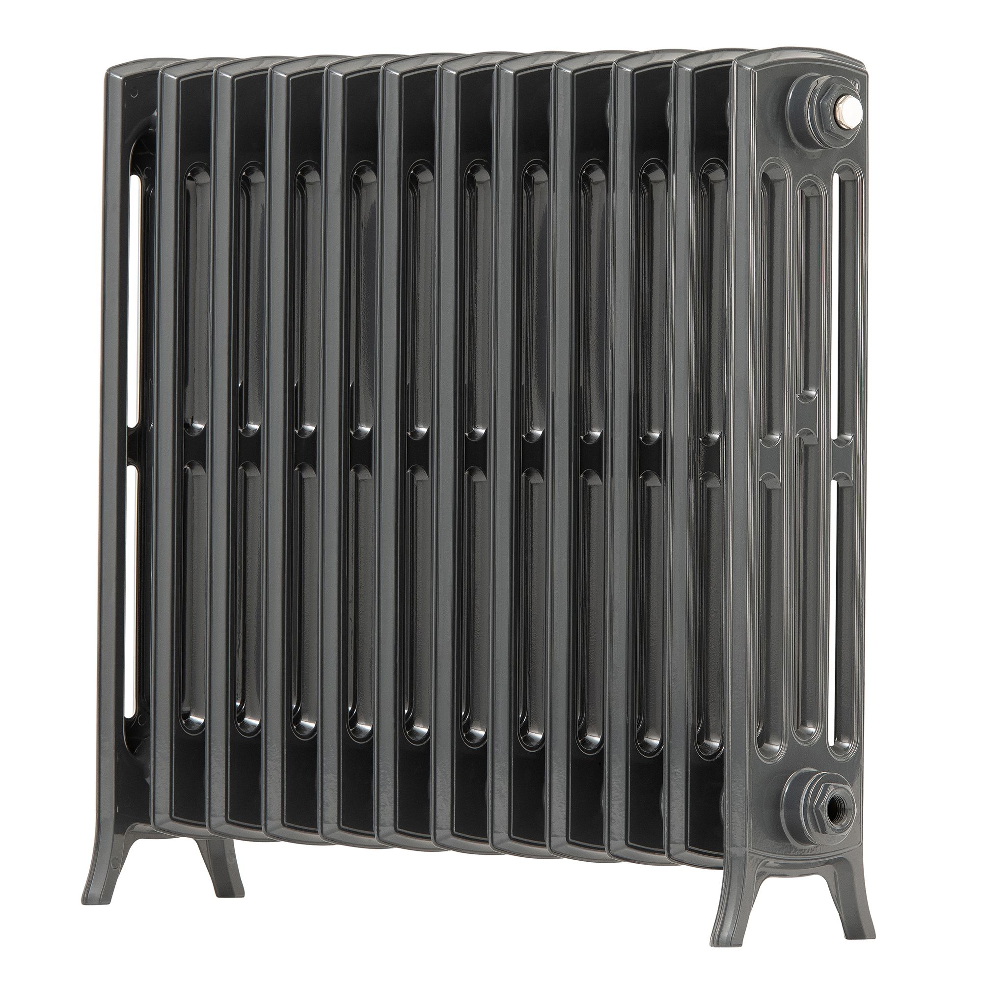 Arroll Edwardian Cast aluminium Anthracite Grey 12 Column Radiator, (W ...