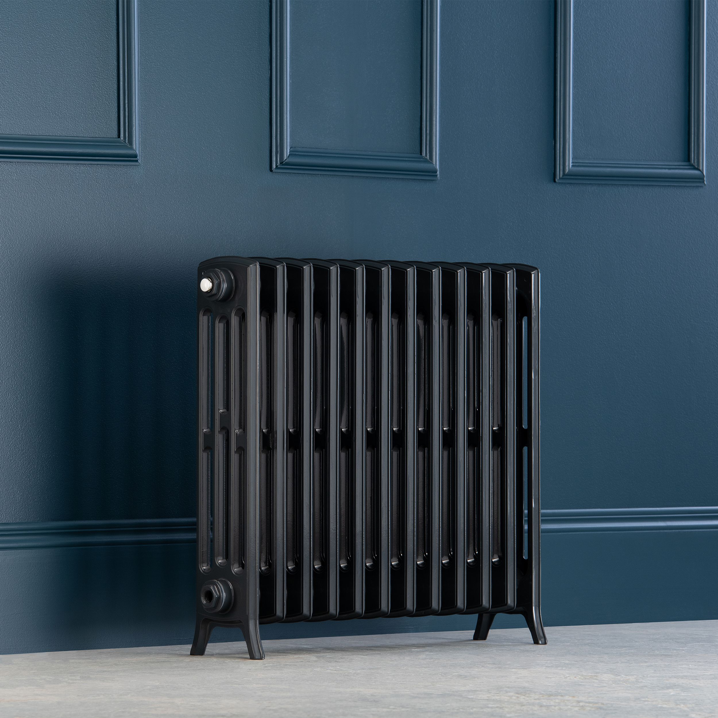 Arroll Edwardian Cast aluminium Anthracite Grey 12 Column Radiator, (W ...