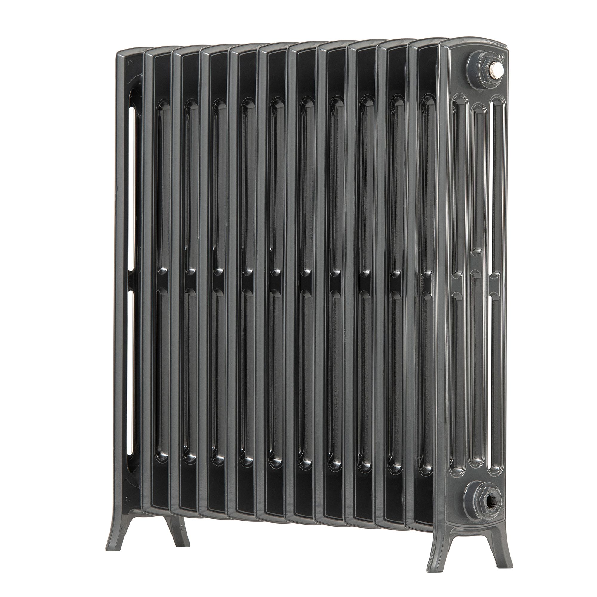 Arroll Edwardian Cast aluminium Anthracite Grey 12 Column Radiator, (W ...