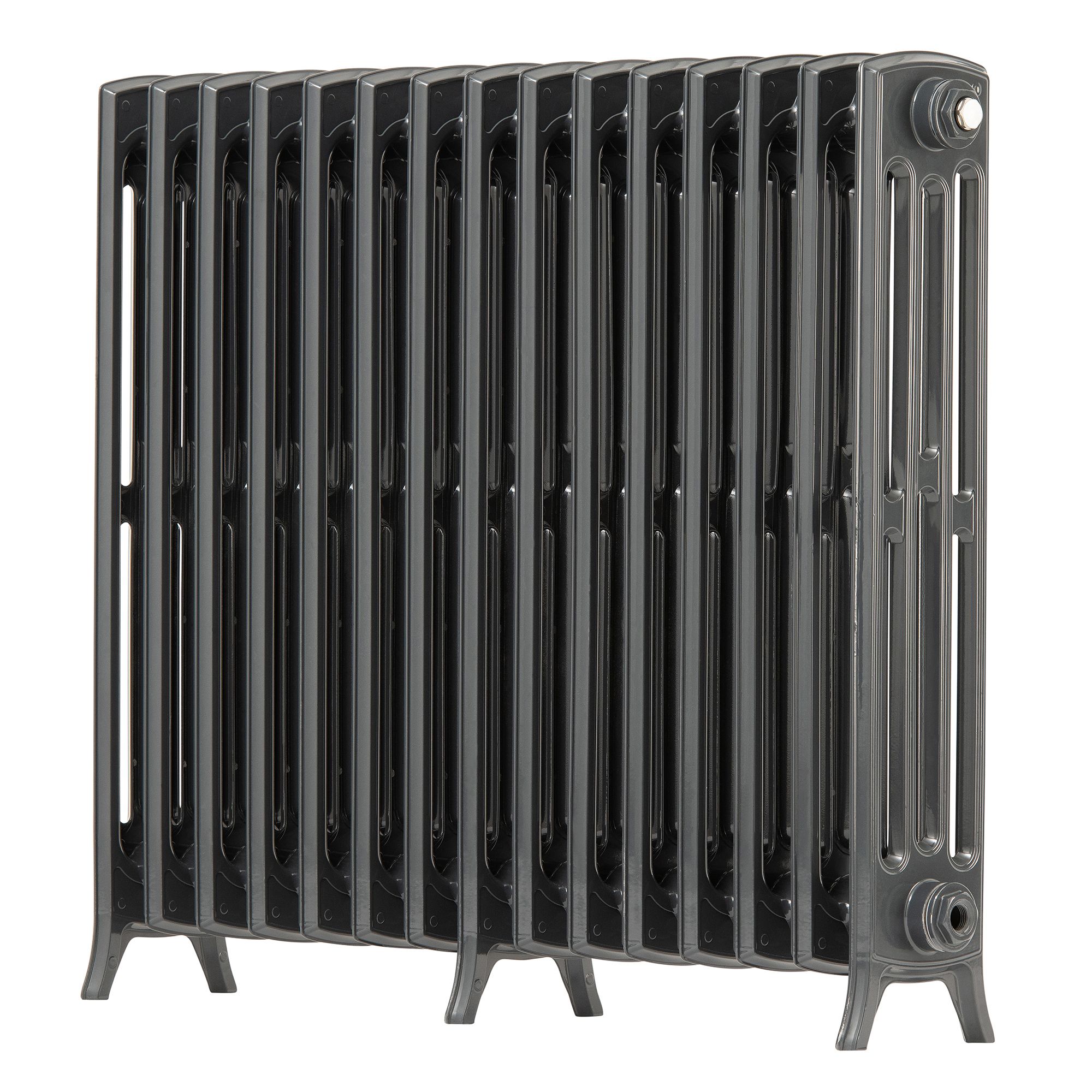 Arroll Edwardian Cast aluminium Anthracite Grey 15 Column Radiator, (W)906mm x (H)750mm