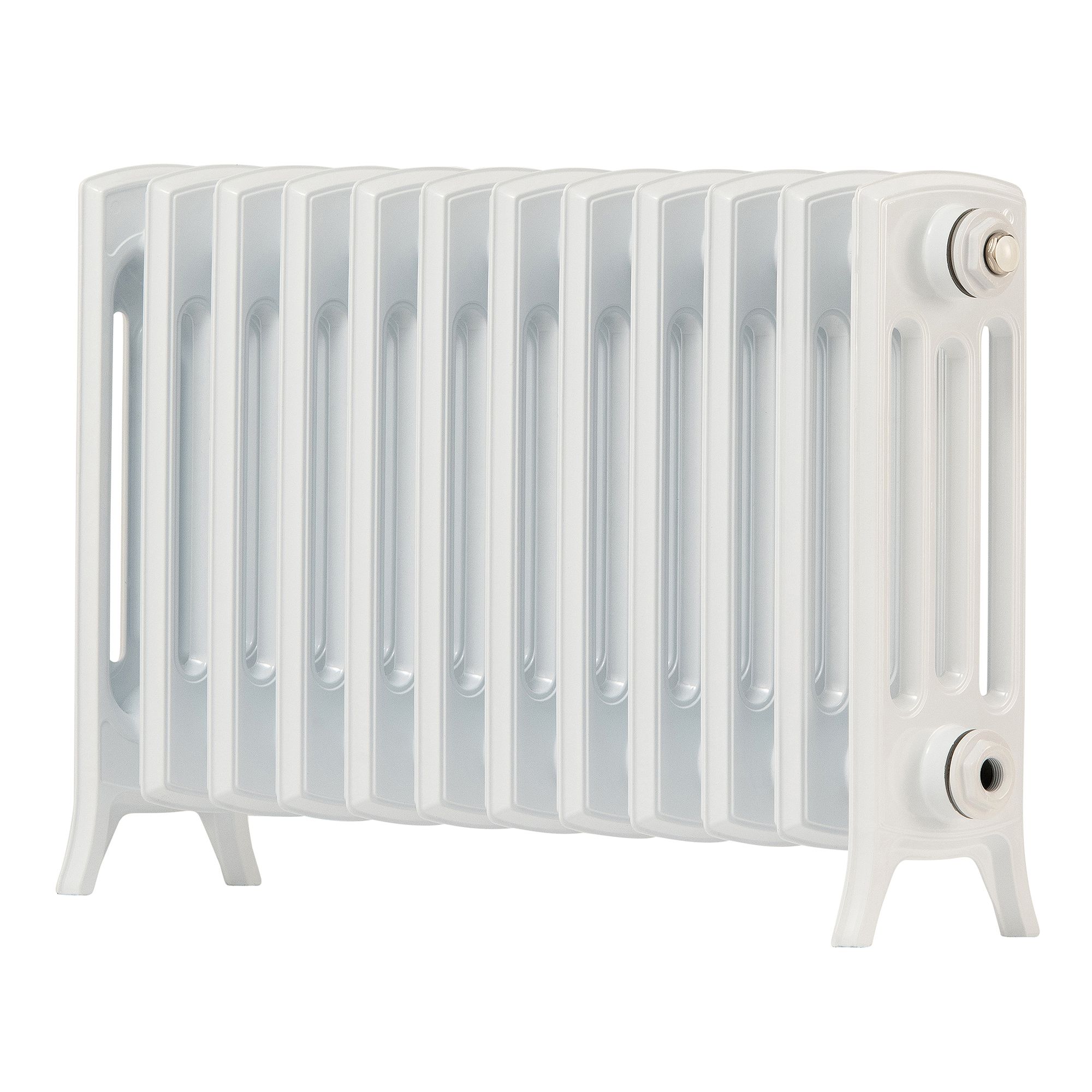 Arroll Edwardian Cast aluminium White 12 Column Radiator, (W)728mm x (H)450mm