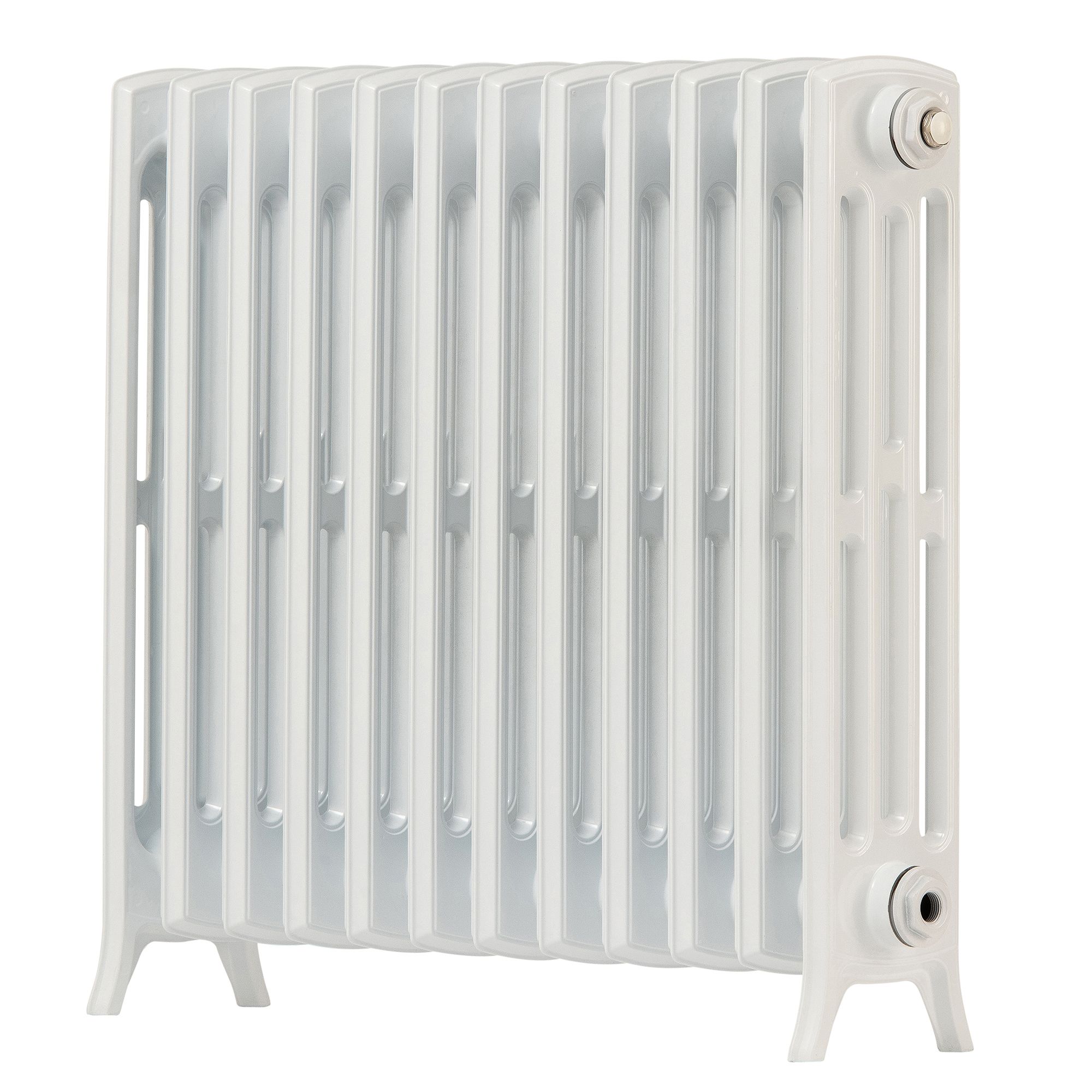 Arroll Edwardian Cast aluminium White 12 Column Radiator, (W)728mm x (H)650mm