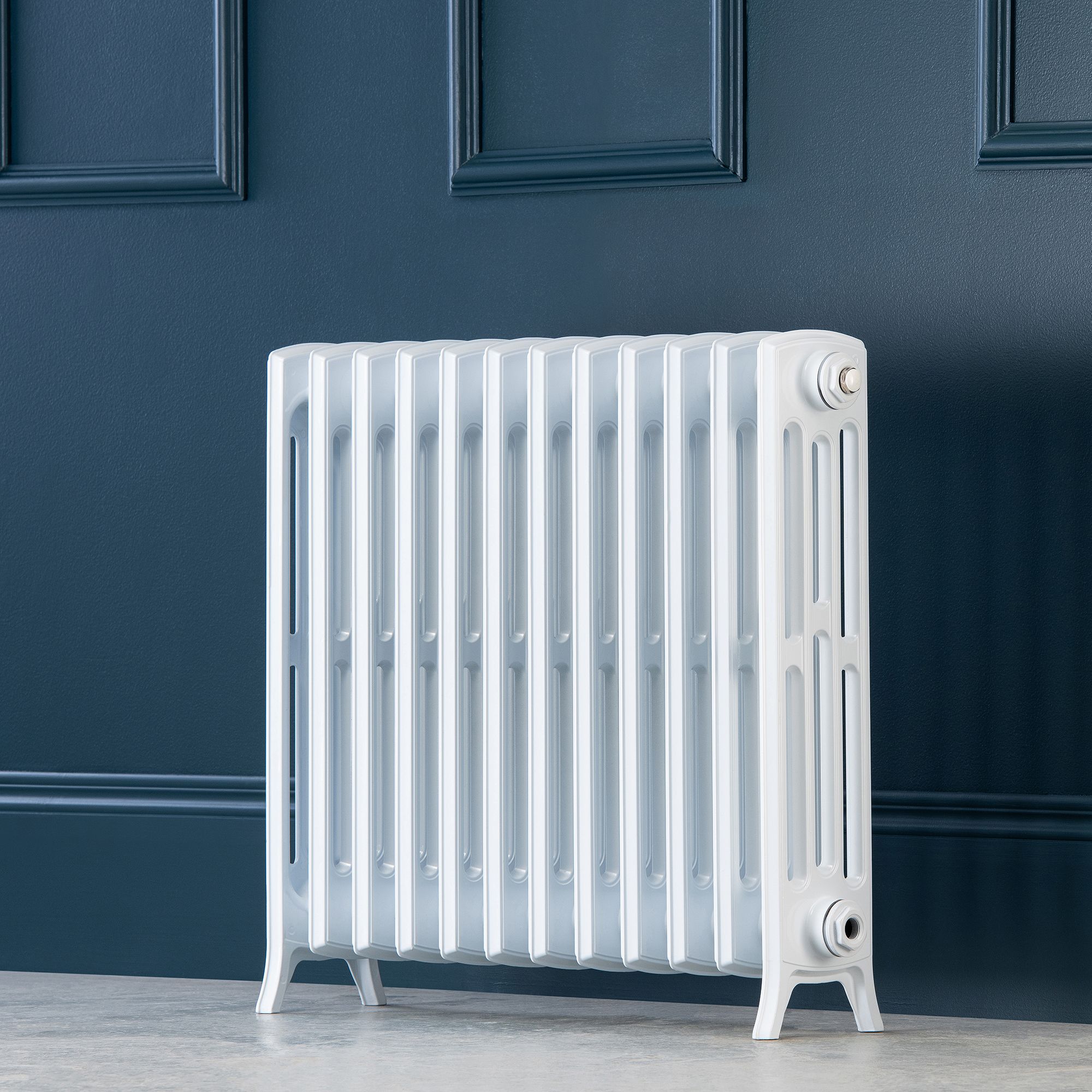Arroll Edwardian Cast aluminium White 12 Column Radiator, (W)728mm x (H ...