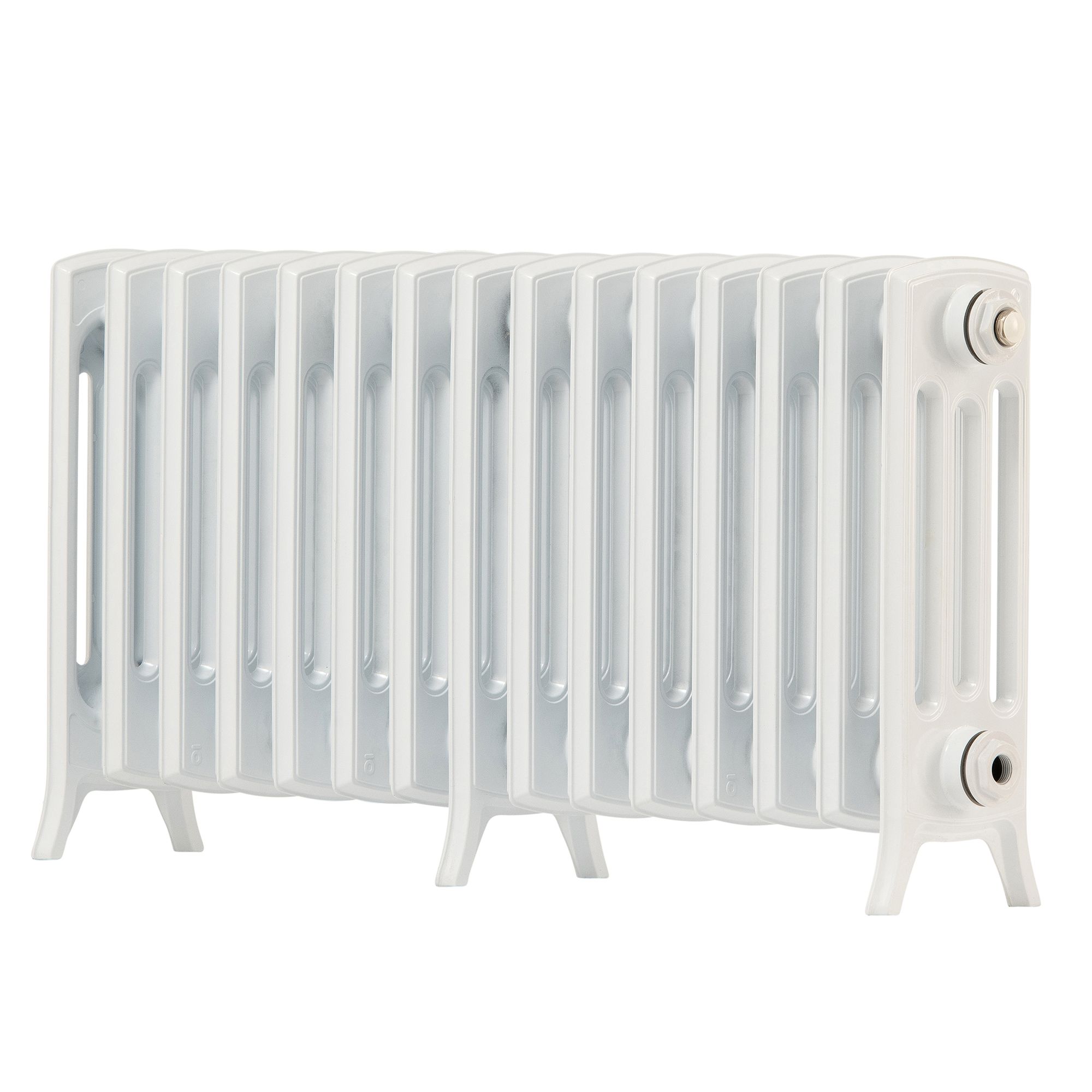 Arroll Edwardian Cast aluminium White 15 Column Radiator, (W)906mm x (H)450mm