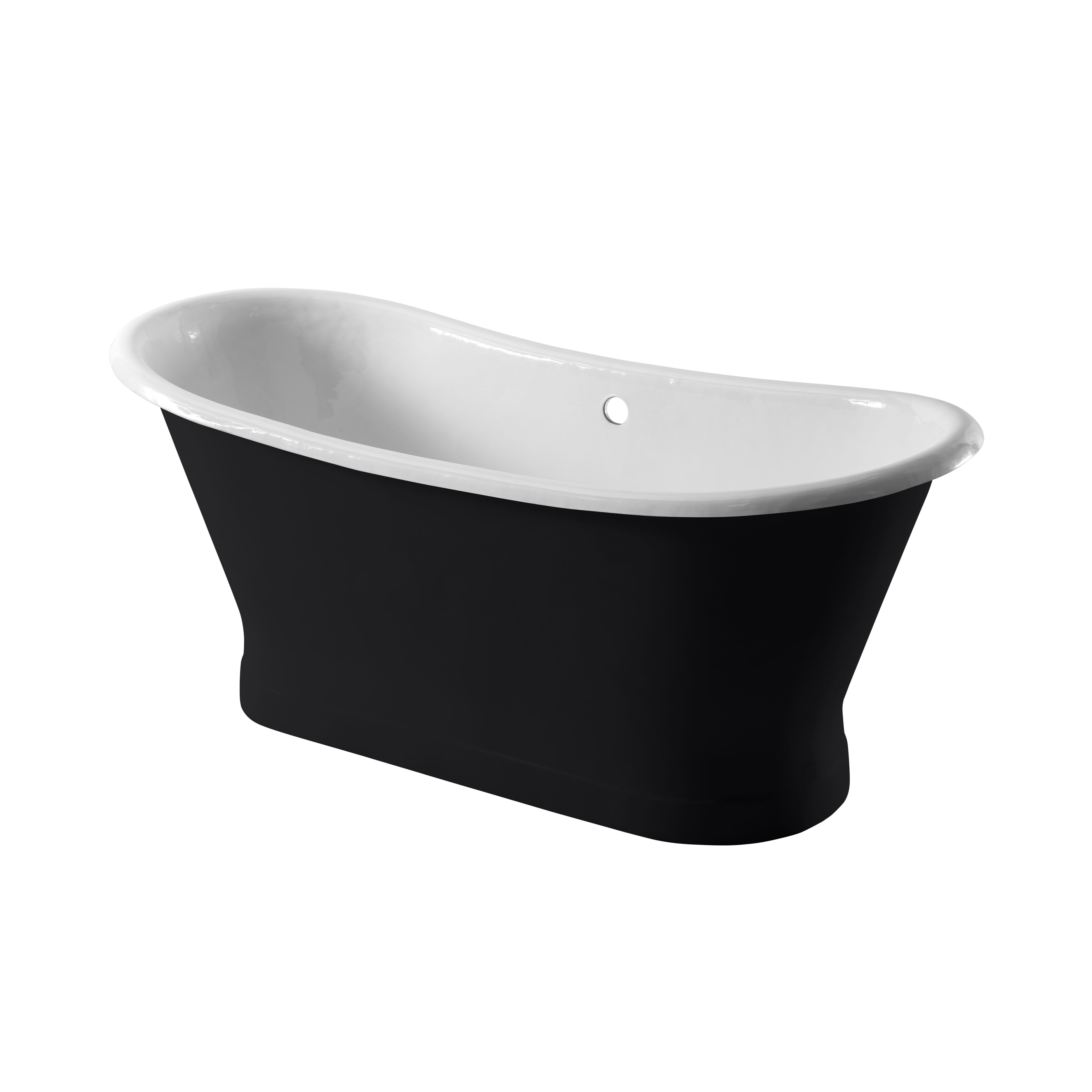 Arroll Lyon Gloss Black Single ended Bath (L)1700mm (W)720mm