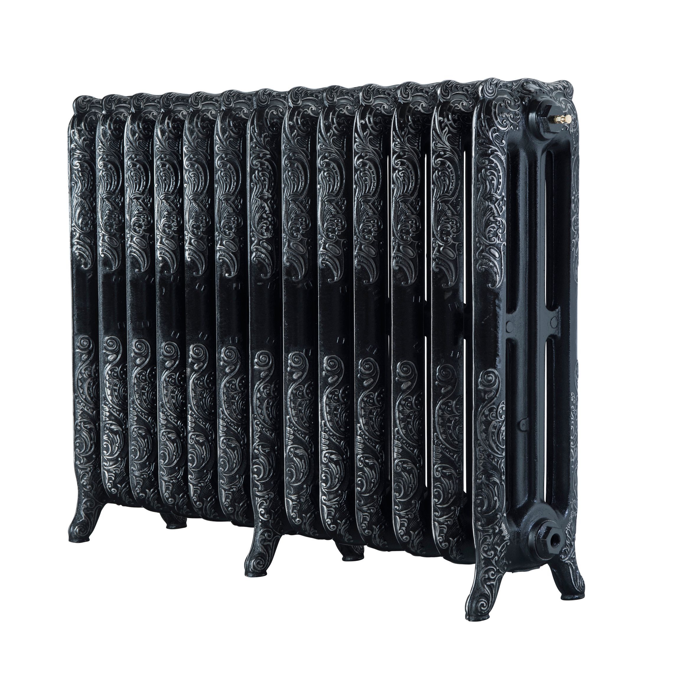 Arroll Montmartre Black & silver 3 Column Radiator, (W)1074mm x (H)760mm