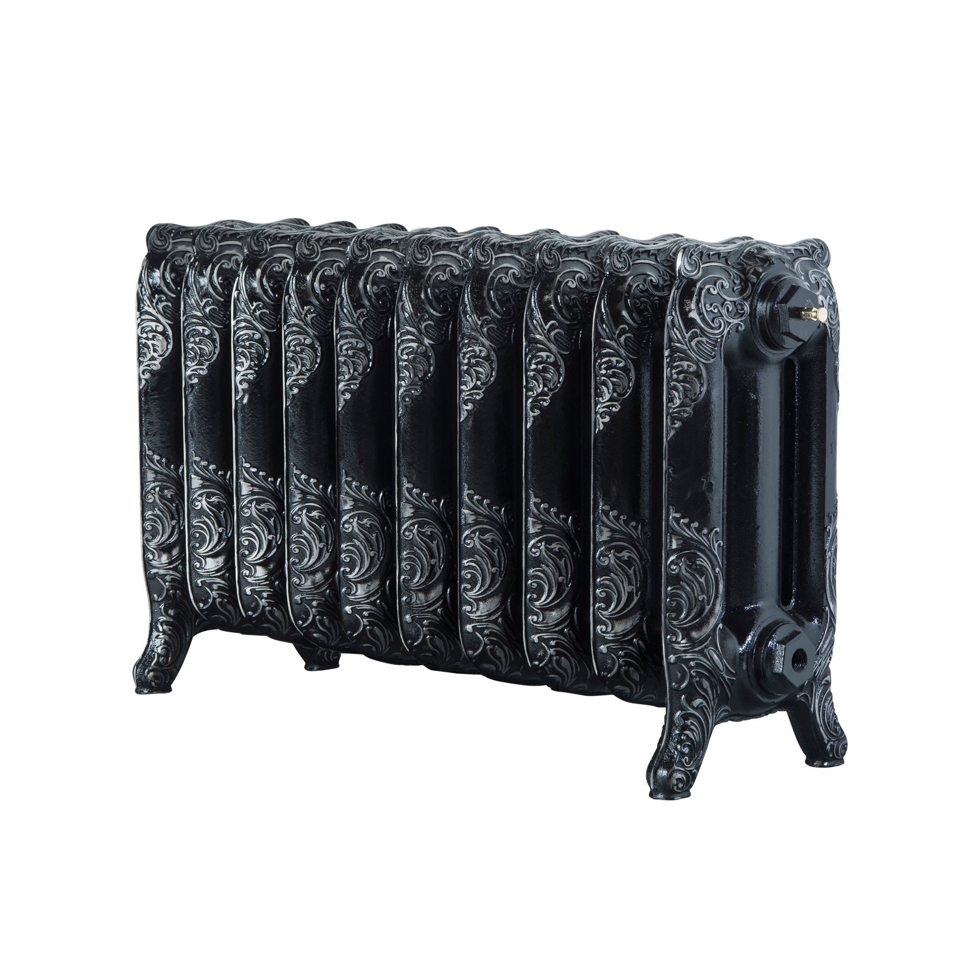 Arroll Montmartre Black & silver 3 Column Radiator, (W)834mm x (H)470mm