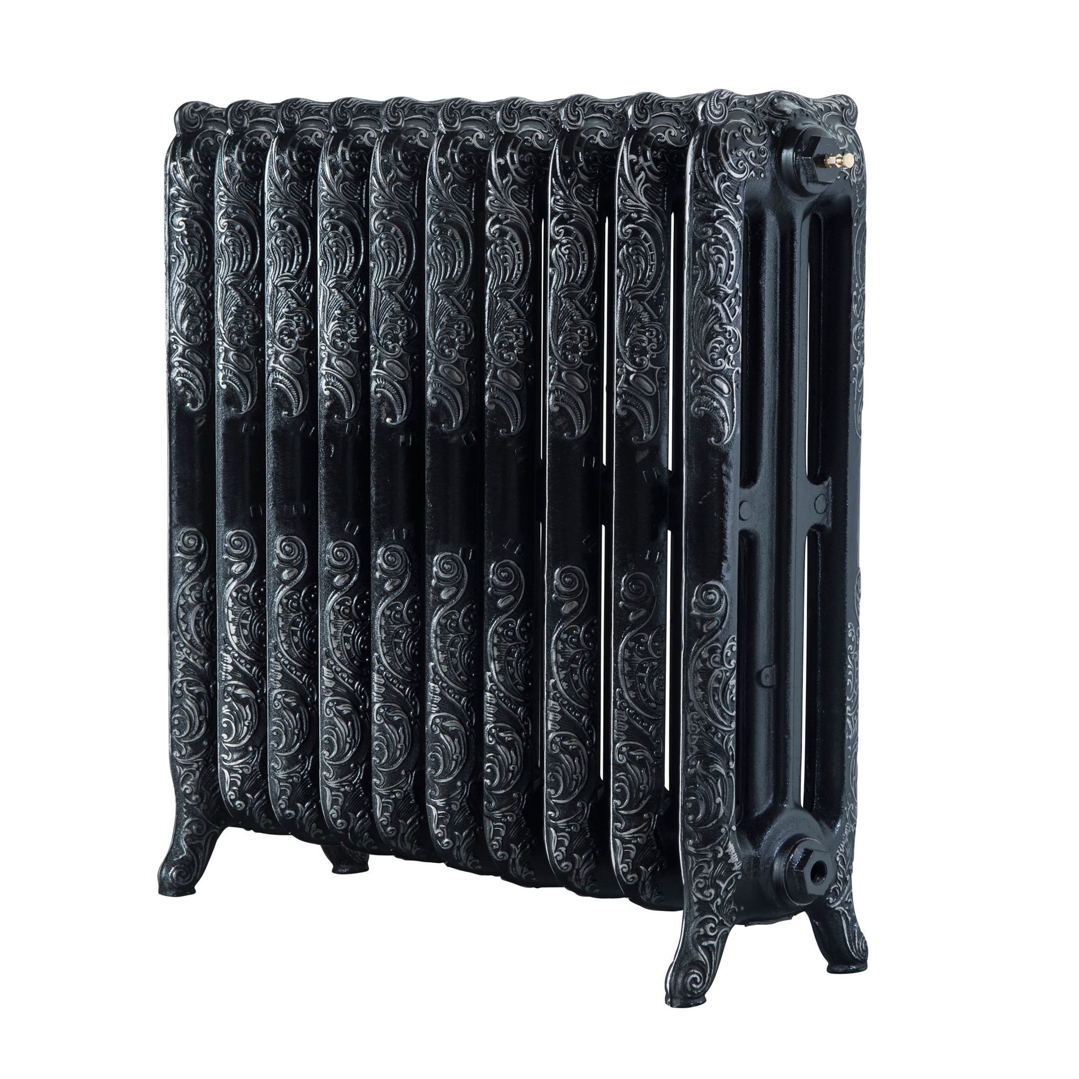 Arroll Montmartre Black & silver 3 Column Radiator, (W)834mm x (H)760mm