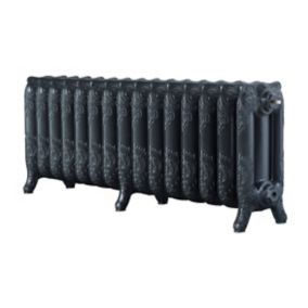 Arroll Montmartre Pewter 3 Column Radiator, (W)1234mm x (H)470mm
