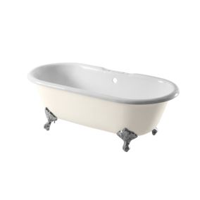 Arroll Moulin Gloss White Roll-top Double ended Bath (L)1700mm (W)770mm