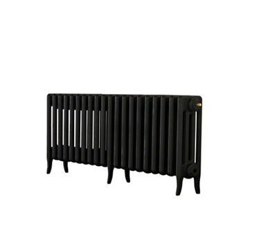 Arroll Neo-Classic Black primer 4 Column Radiator, (W)1114mm x (H)460mm