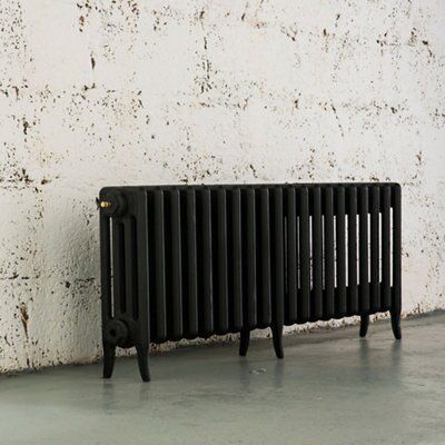 Arroll Neo-Classic Black primer 4 Column Radiator, (W)1114mm x (H)460mm