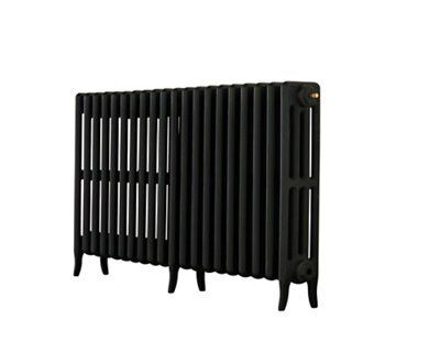 Arroll Neo-Classic Black primer 4 Column Radiator, (W)1114mm x (H)660mm