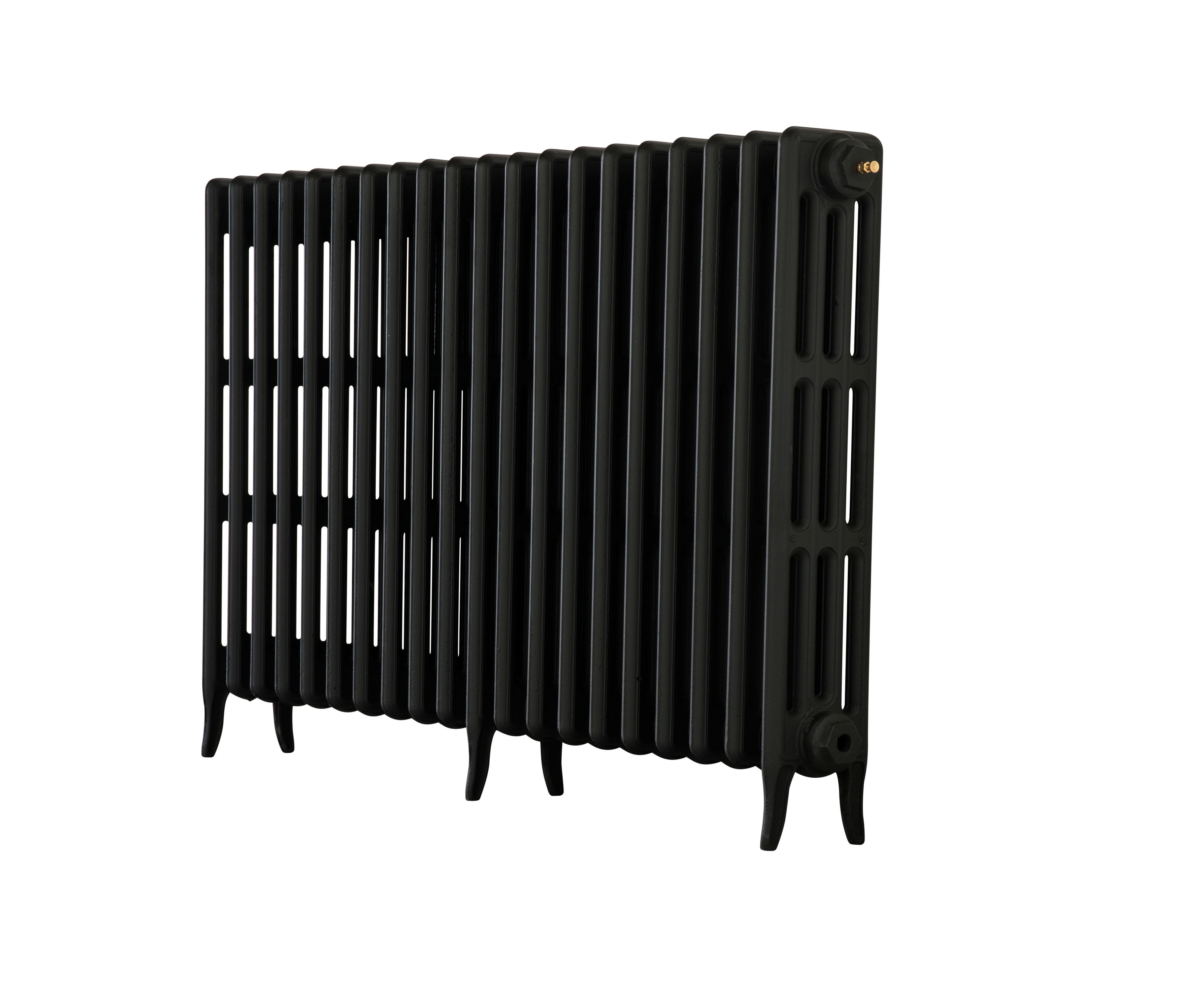 Arroll Neo-Classic Black primer 4 Column Radiator, (W)1234mm x (H)760mm