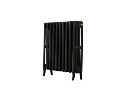 Arroll Neo-Classic Black primer 4 Column Radiator, (W)634mm x (H)660mm