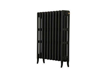 Arroll Neo-Classic Black primer 4 Column Radiator, (W)634mm x (H)760mm