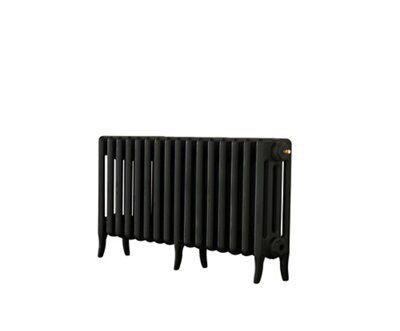 Arroll Neo-Classic Black primer 4 Column Radiator, (W)874mm x (H)460mm