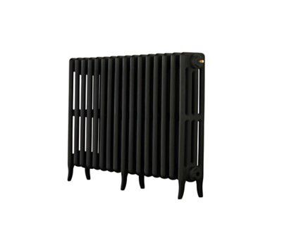 Arroll Neo-Classic Black primer 4 Column Radiator, (W)874mm x (H)660mm