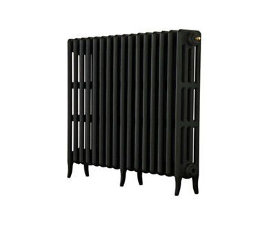 Arroll Neo-Classic Black primer 4 Column Radiator, (W)874mm x (H)760mm