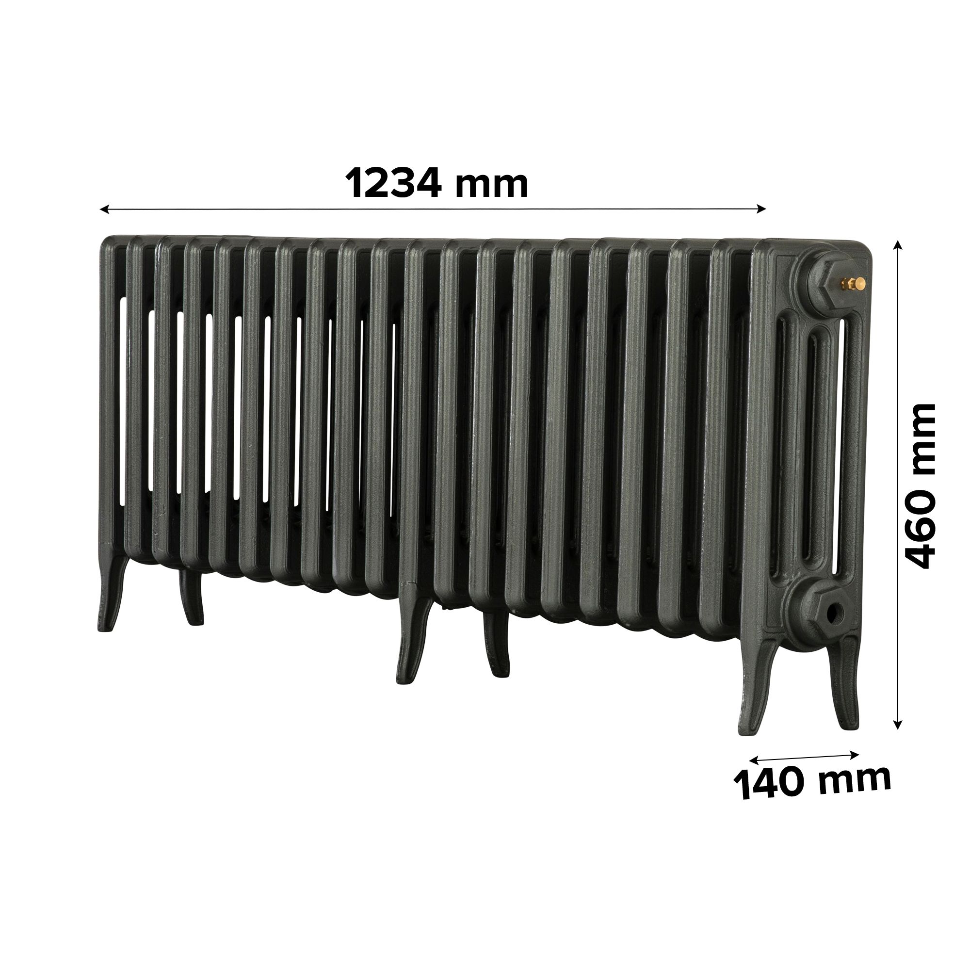 Arroll Neo-Classic Cast grey 4 Column Radiator, (W)1114mm x (H)460mm