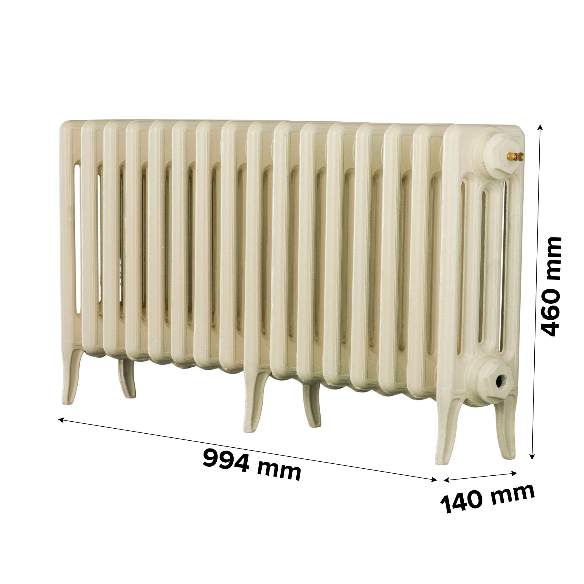 Arroll Neo-Classic Cream 4 Column Radiator, (W)994mm x (H)460mm