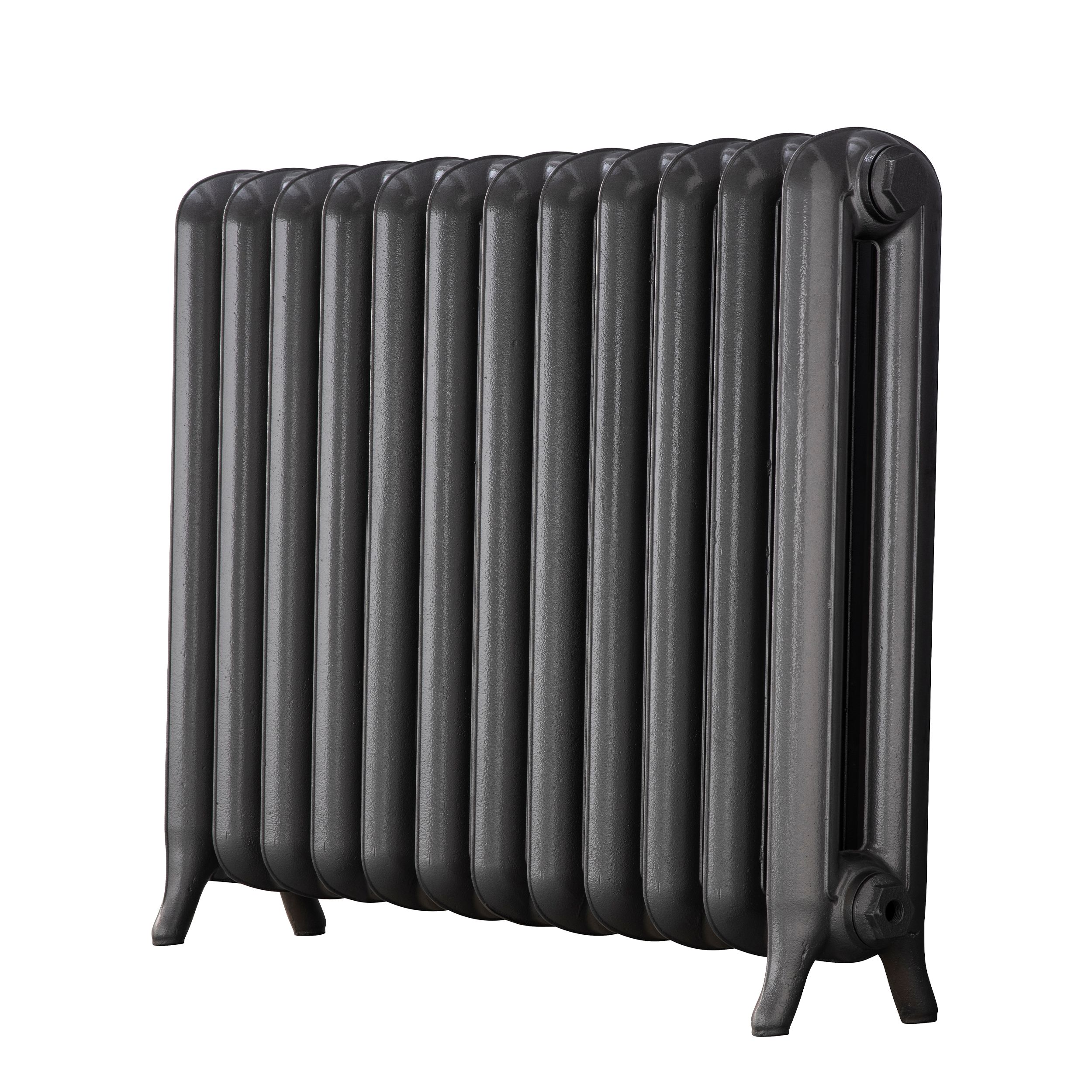 Arroll Princess Cast iron Pewter 12 Column Radiator, (W)946mm x (H)549mm