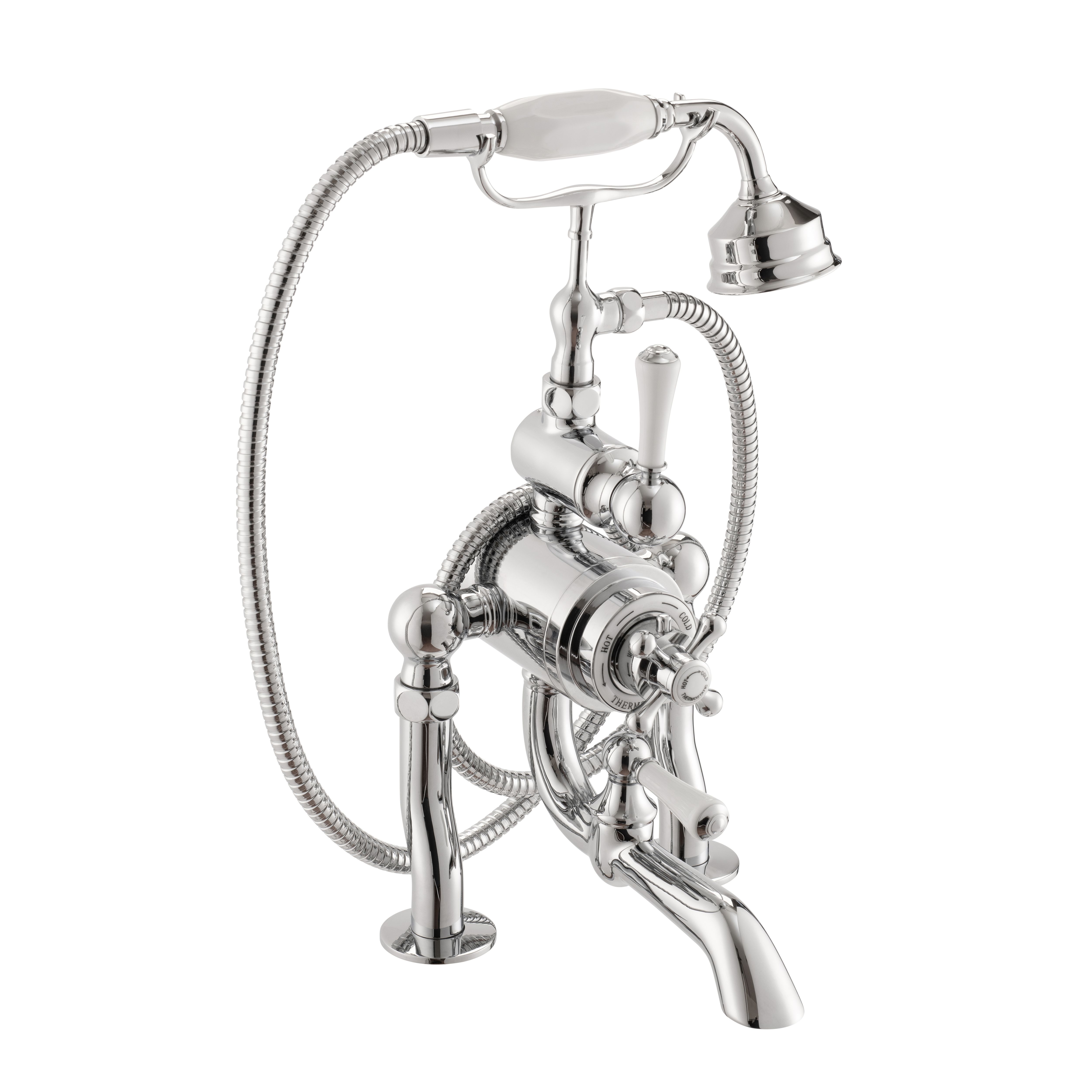 Arroll TRV Chrome effect Surface-mounted Mixer Tap with Hand shower