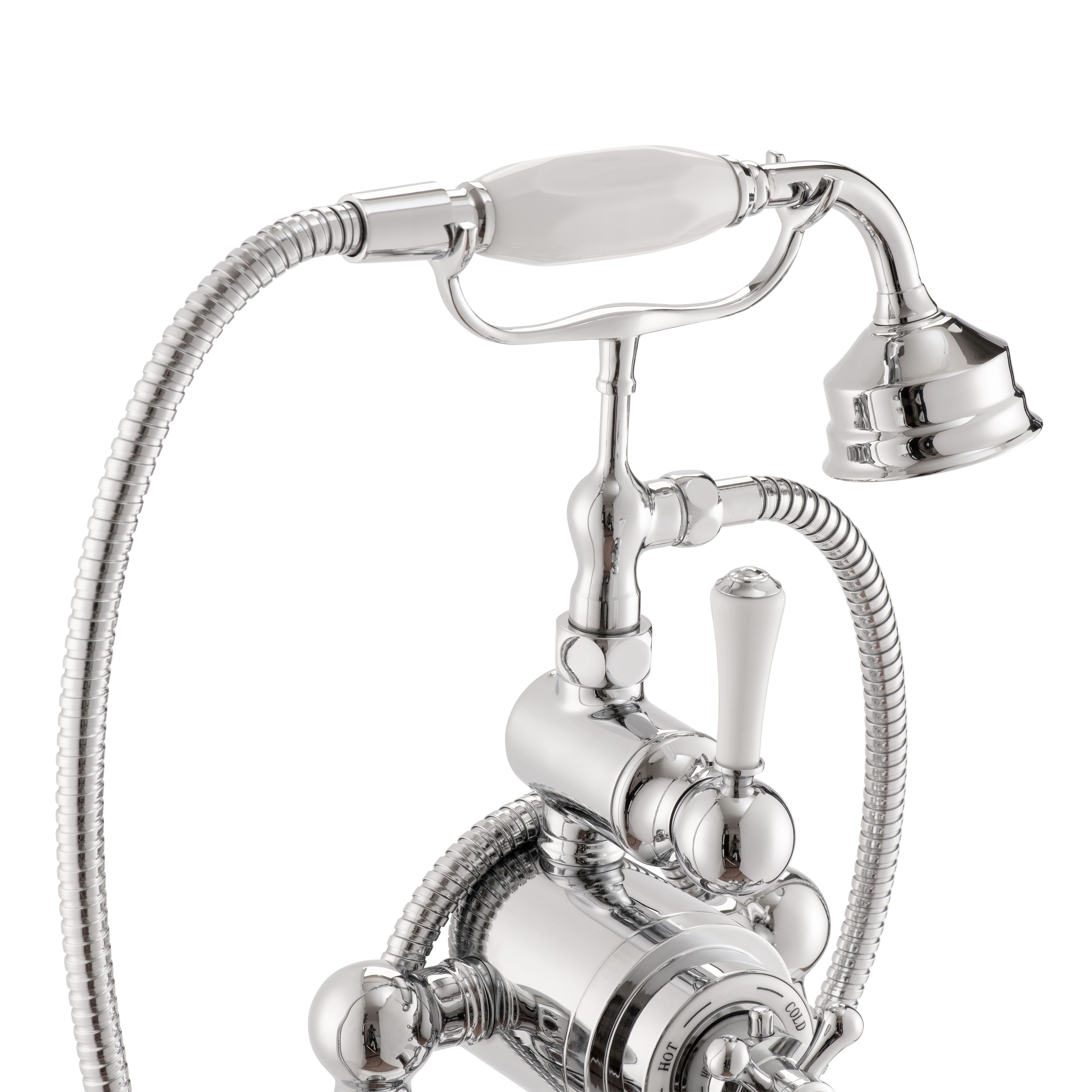 Arroll TRV Chrome effect Surface-mounted Mixer Tap with Hand shower