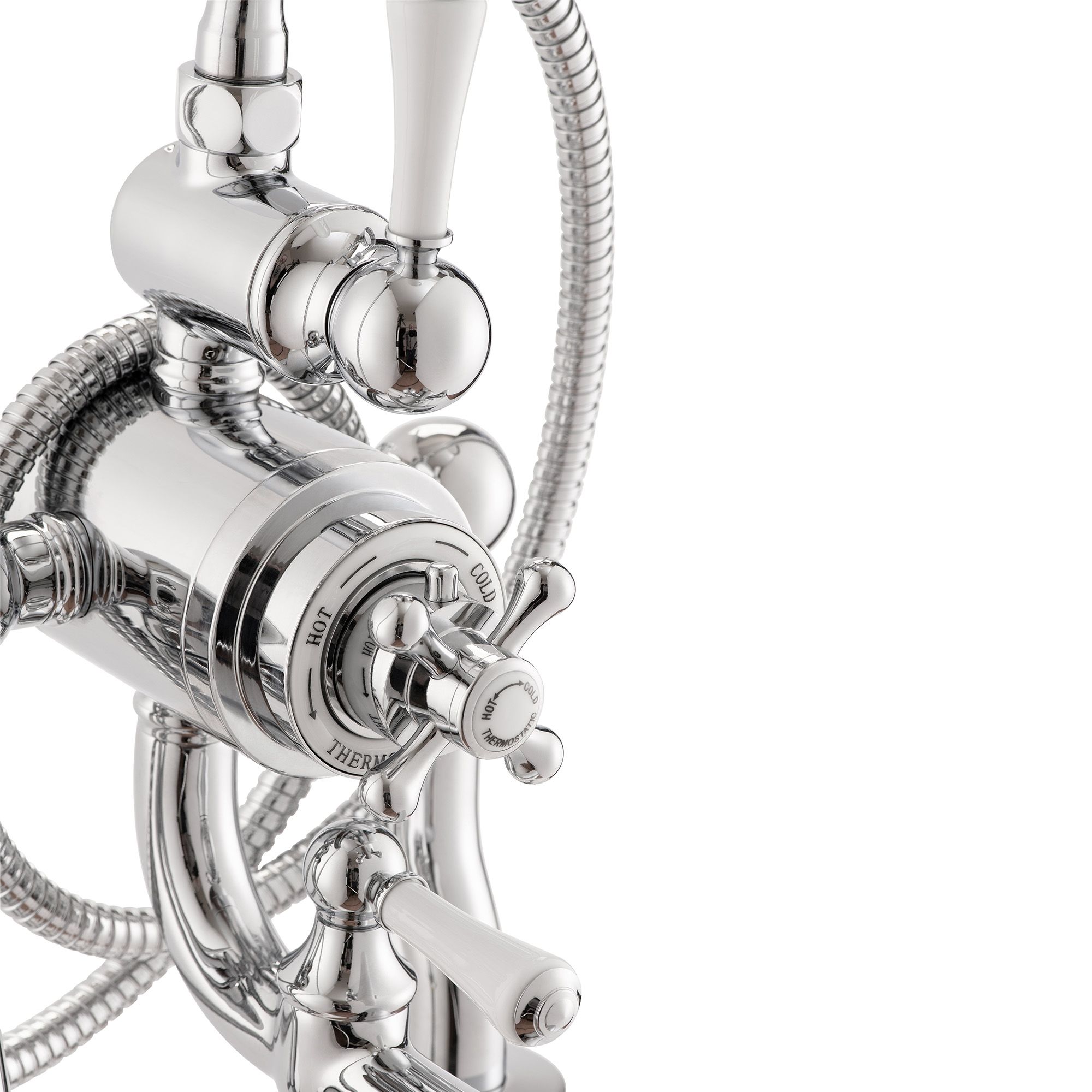 Arroll TRV Chrome effect Surface-mounted Mixer Tap with Hand shower