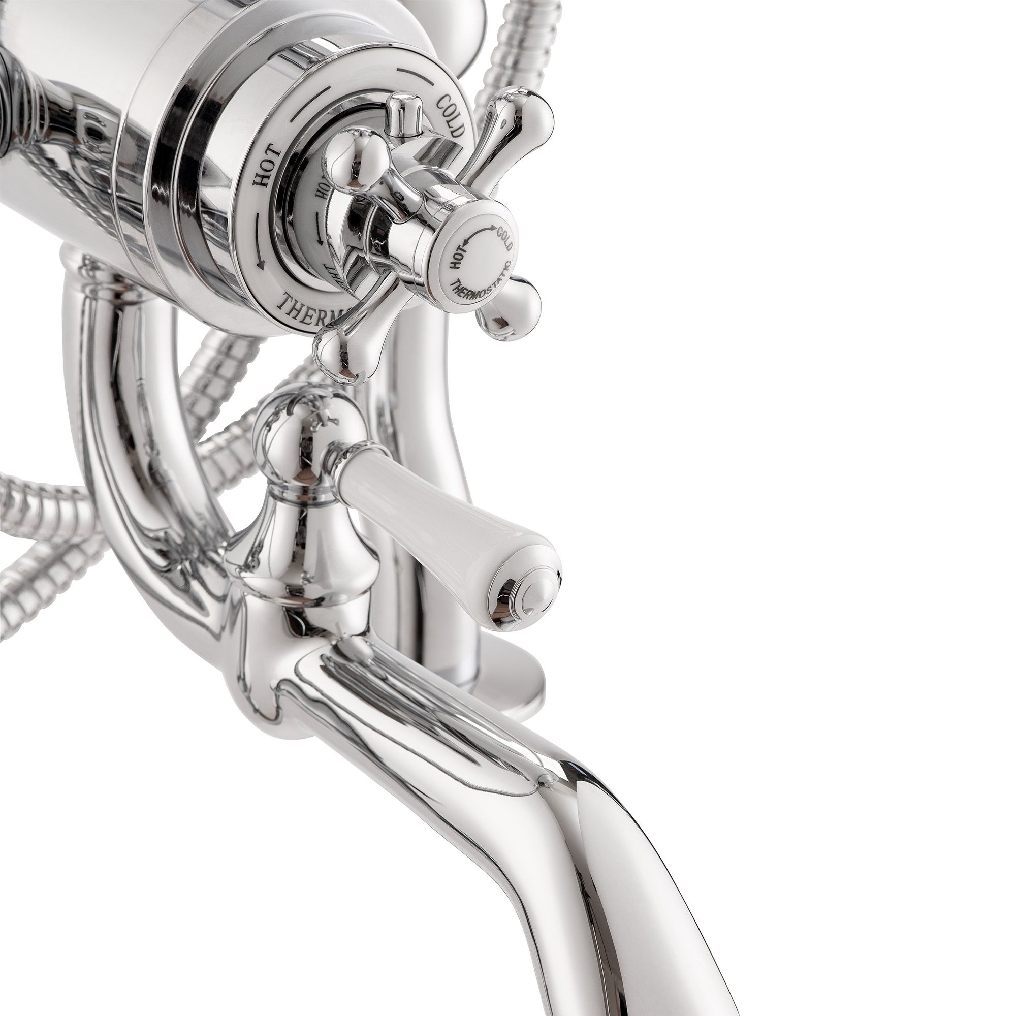 Arroll TRV Chrome effect Surface-mounted Mixer Tap with Hand shower