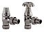 Arroll UK10 Black nickel effect Angled Manual Radiator valve (Dia)20.6mm