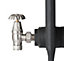 Arroll UK10 Nickel effect Angled Manual Radiator valve (Dia)20.6mm
