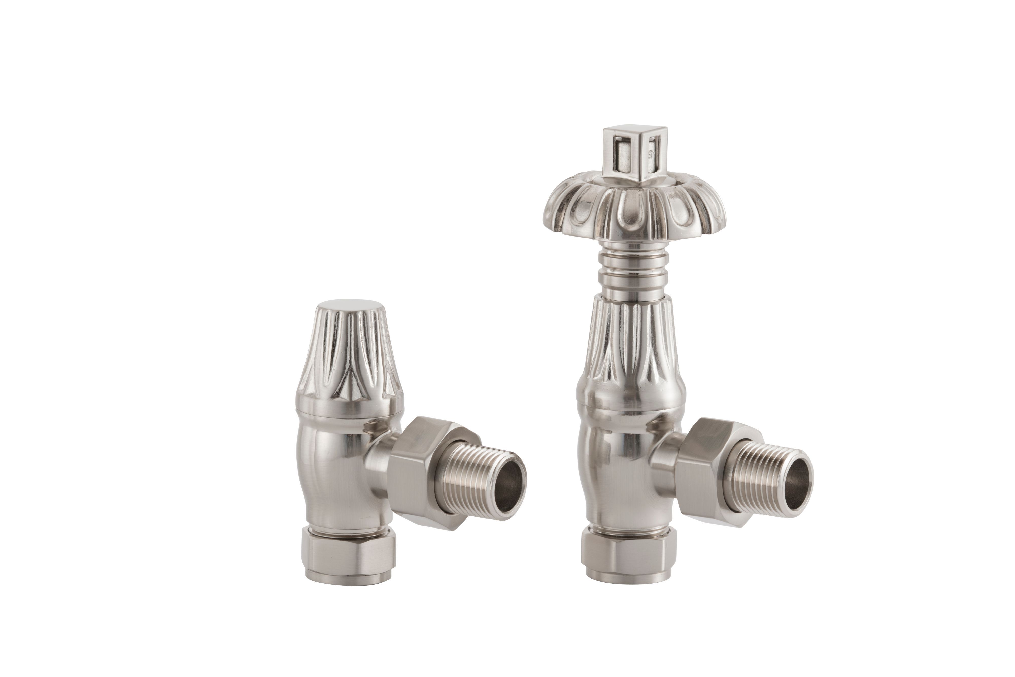 Arroll UK18 Brushed Angled Thermostatic Radiator valve