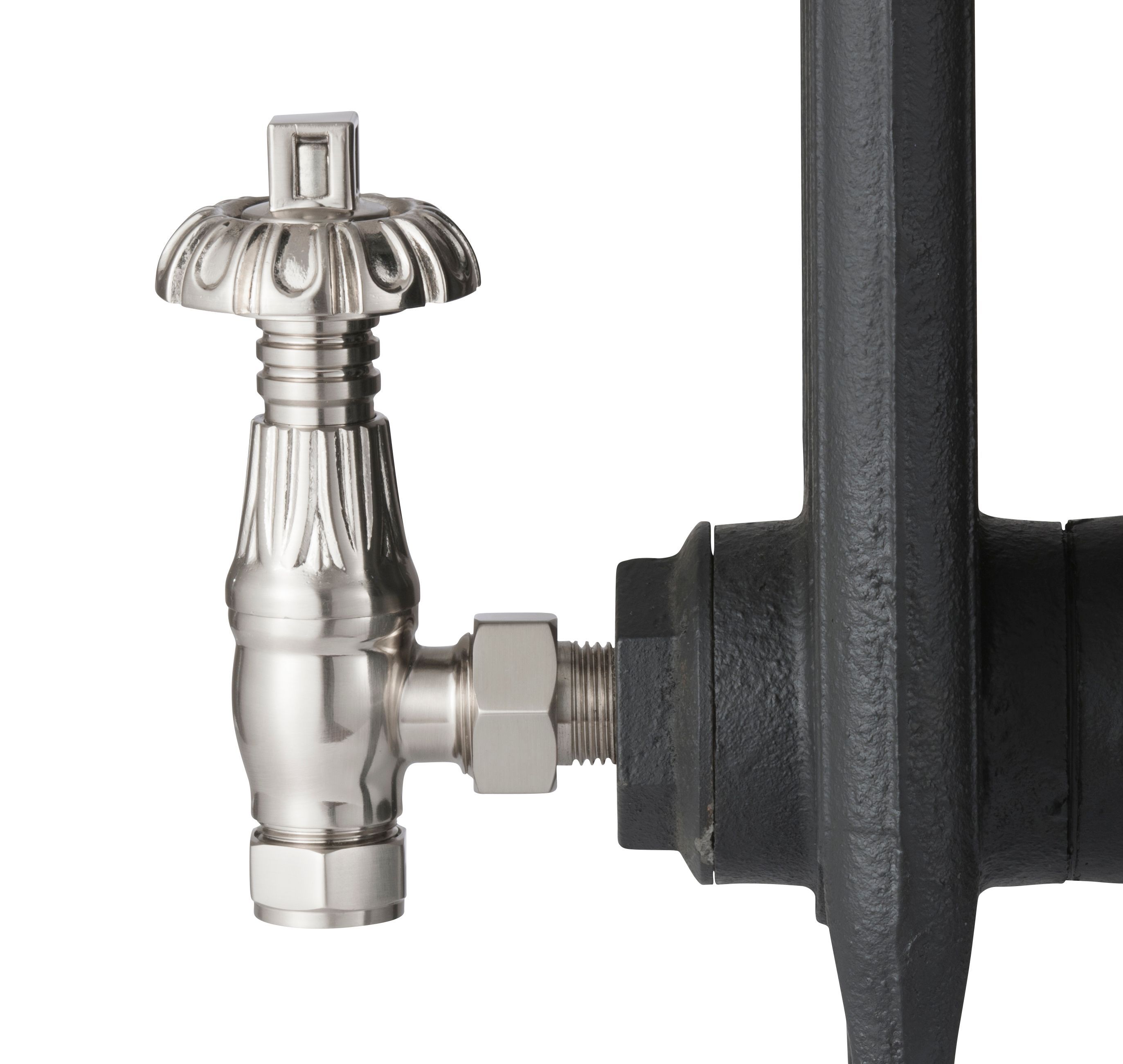 Arroll UK18 Brushed Angled Thermostatic Radiator valve