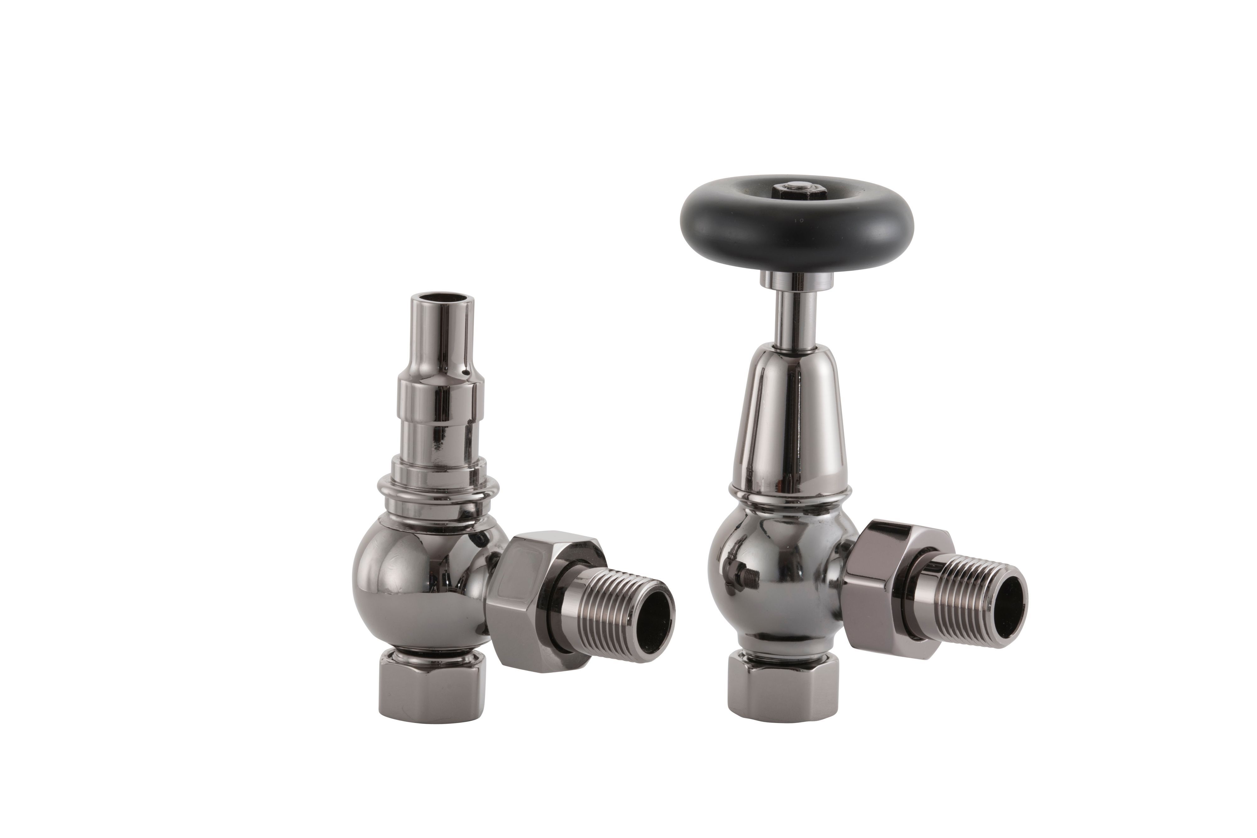 Arroll UK20 Black nickel effect Angled Manual Radiator valve (Dia)20.6mm, Pack of 1 Price Comparisons | Compare The Build
