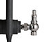 Arroll UK20 Black nickel effect Angled Manual Radiator valve (Dia)20.6mm