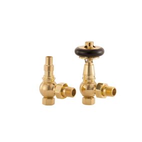 Arroll UK28 Antique brass Angled Thermostatic Radiator valve
