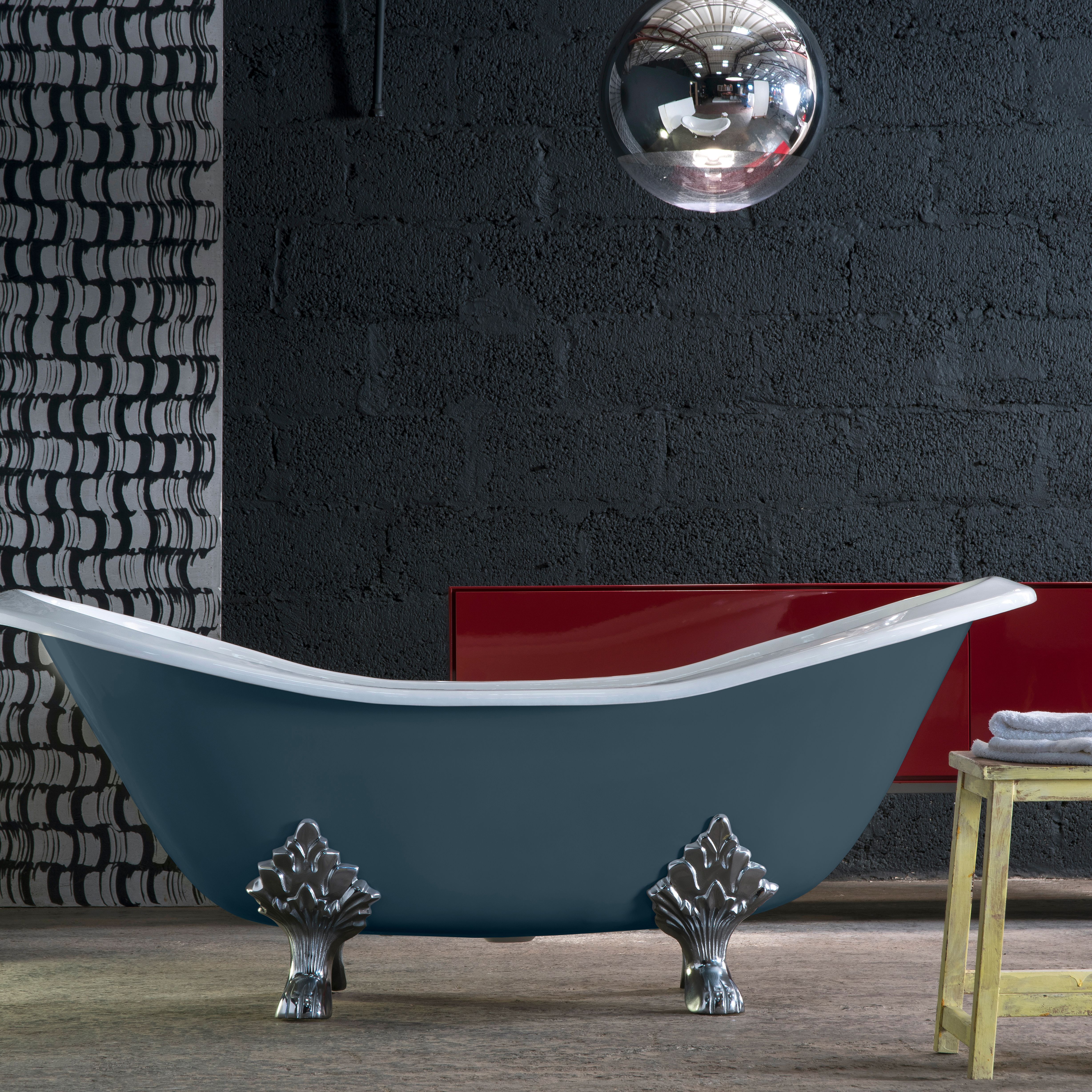 Arroll Villandry Gloss Blue Slipper Double ended Bath (L)182cm (W)76.2cm